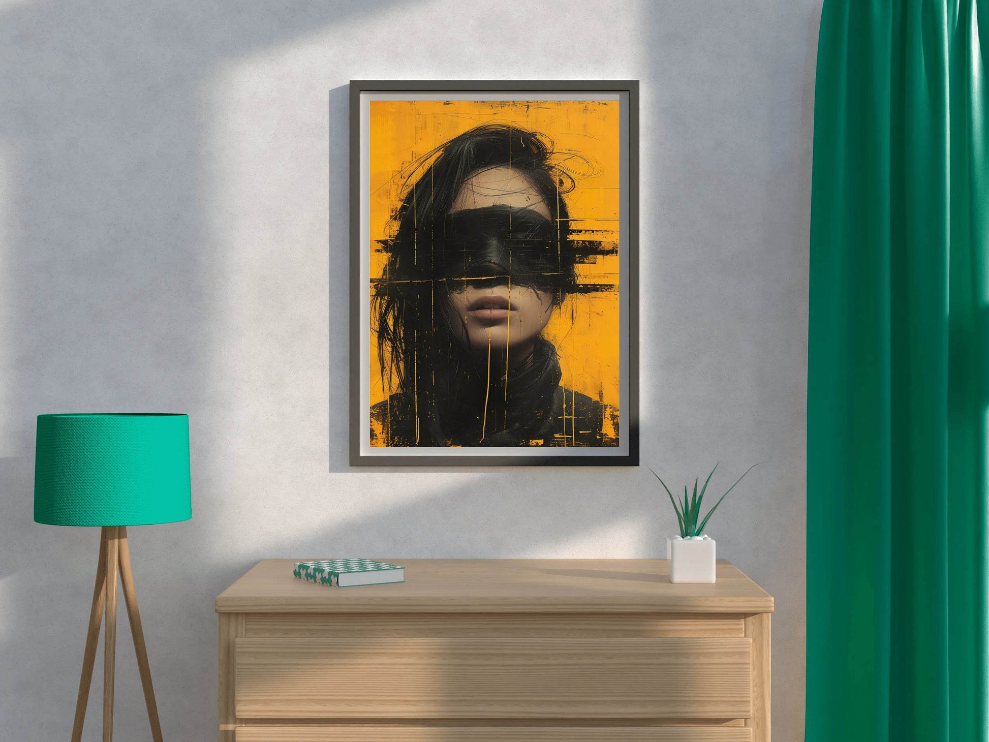 Drawing Girl With Closed Eyes Wall Art - beink online art store