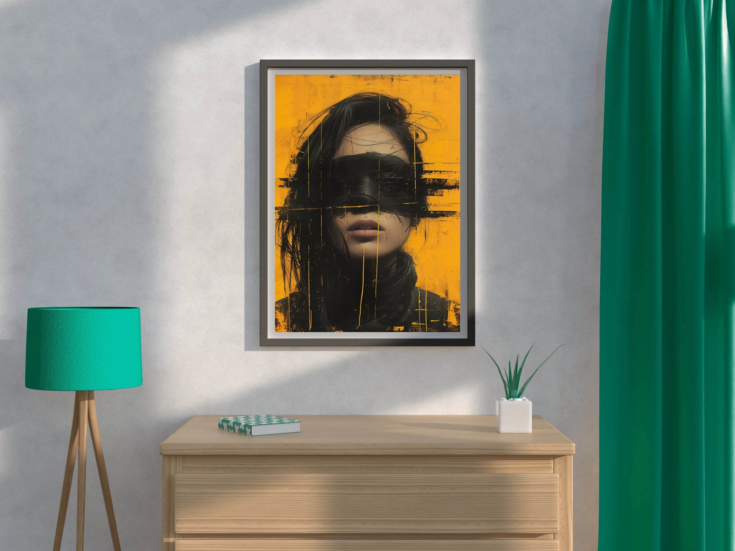 Drawing Girl With Closed Eyes Wall Art - beink online art store