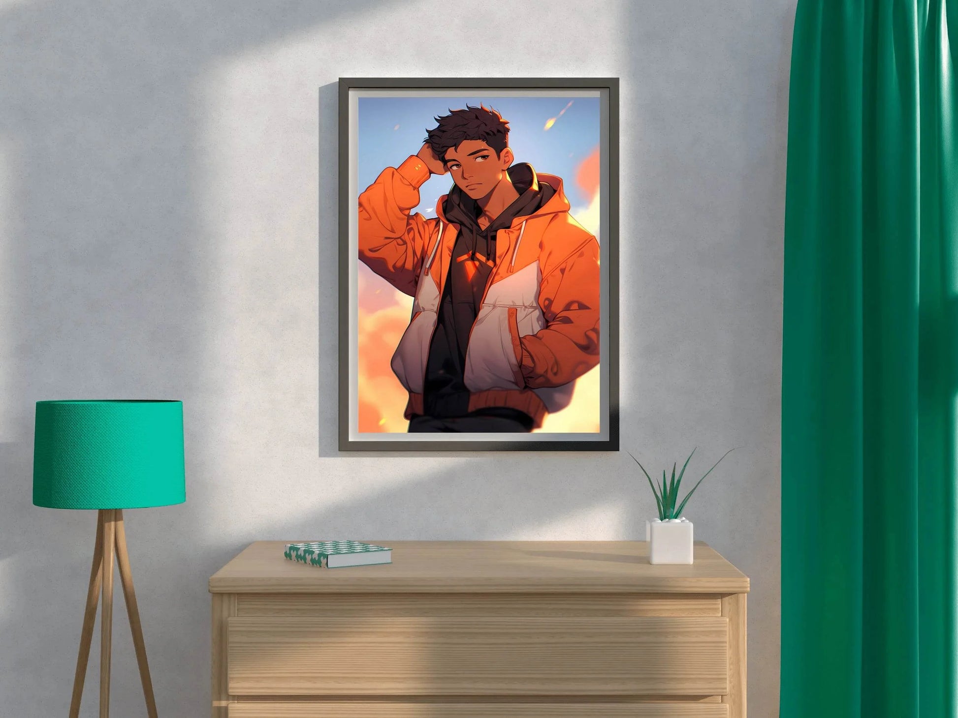 Anime Style Man portrait Wall Art - beink online art store