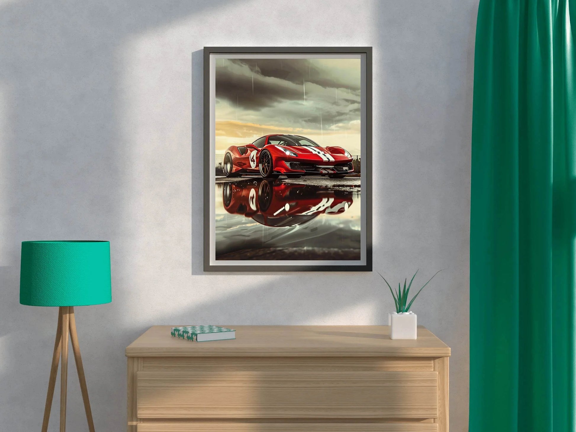 Ferrari488 Pista Red Wall Art - beink online art store