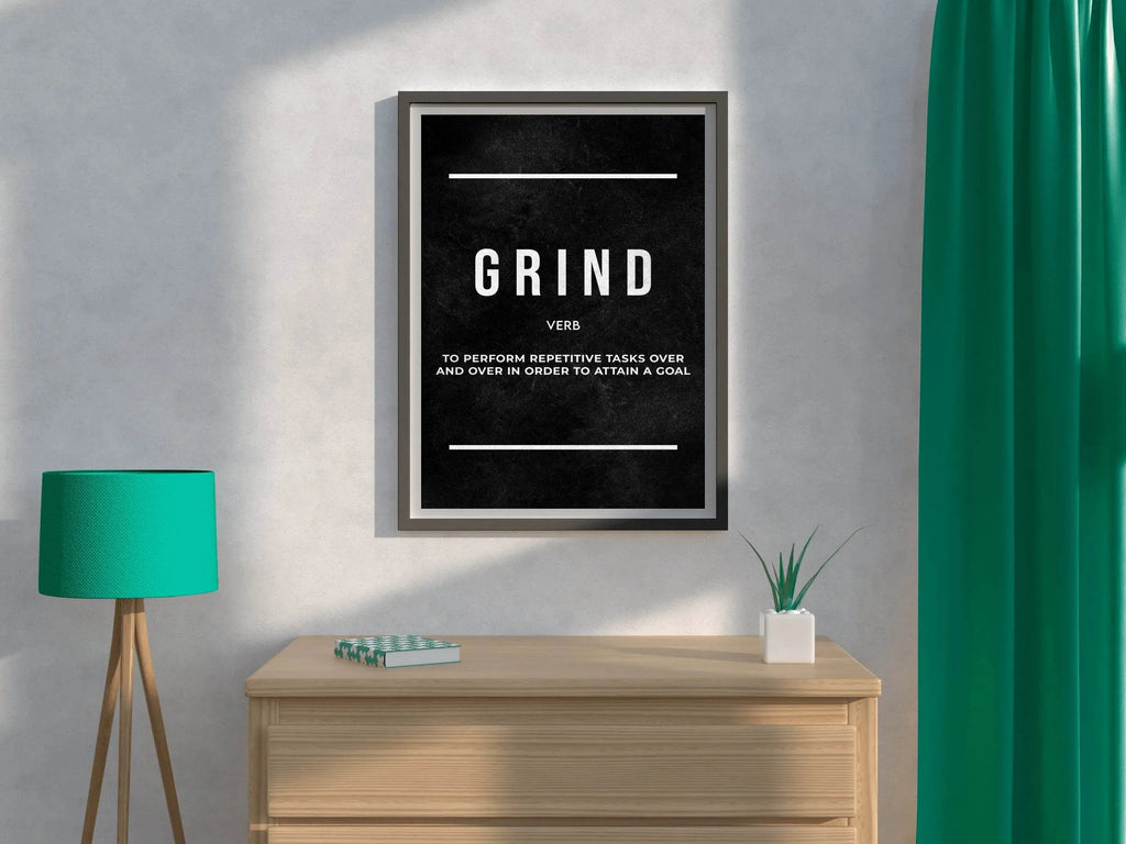 Grind Verb Motivational Wall Art - beink online art store