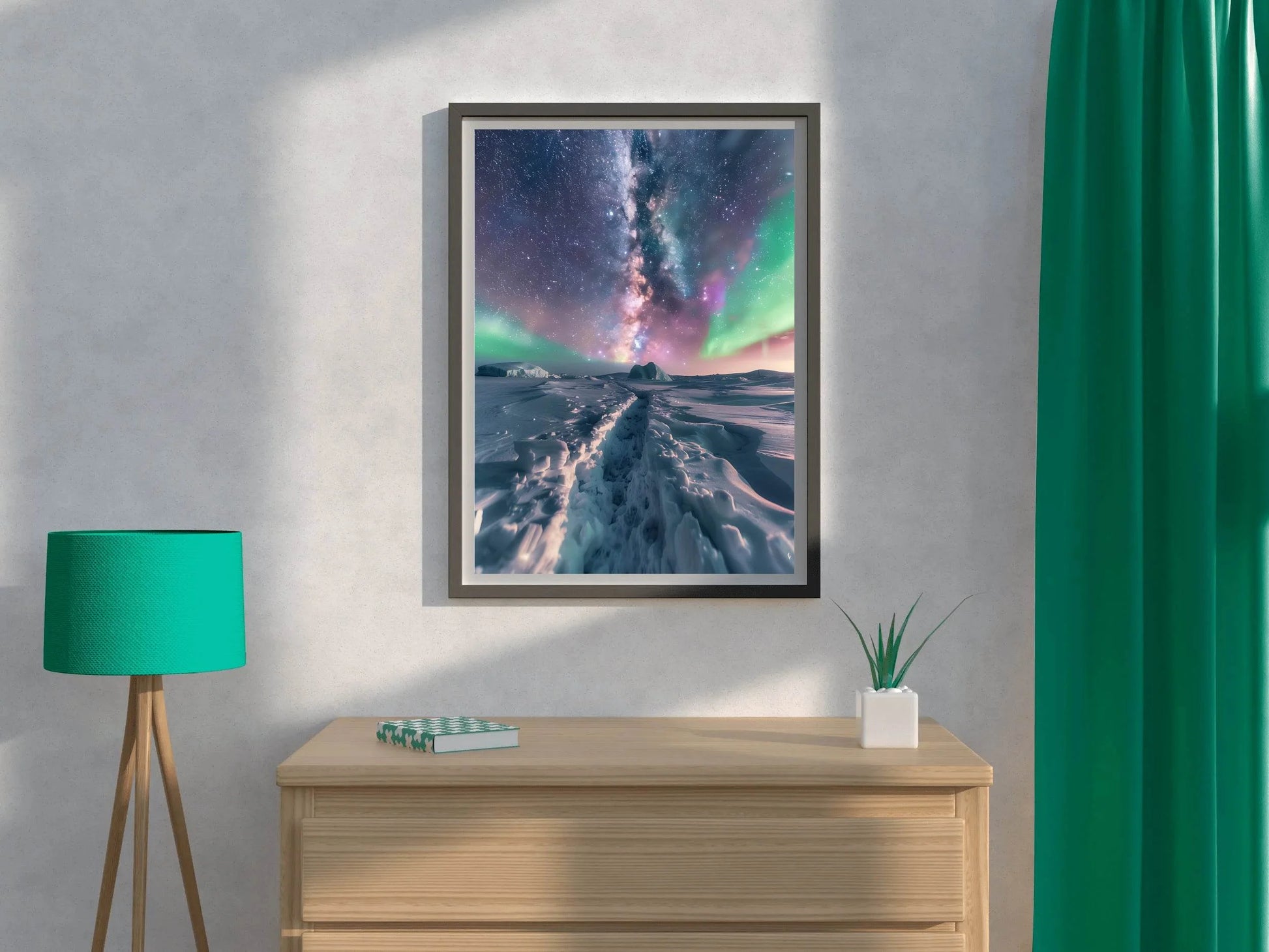 Northern lights in the Sky Over Snow Wall Art - beink online art store