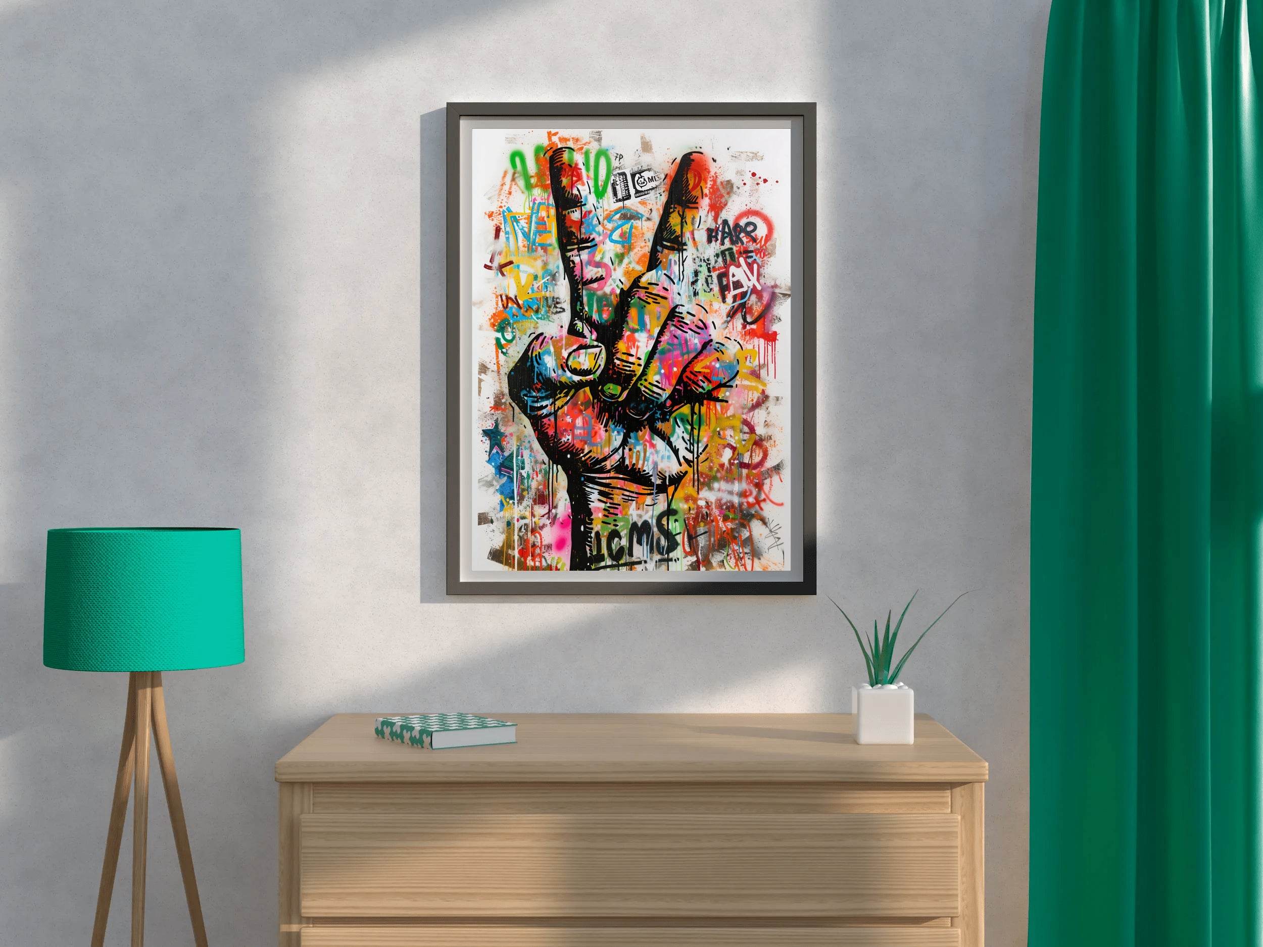Graffiti Peace Sign Wall Art - beink online art store