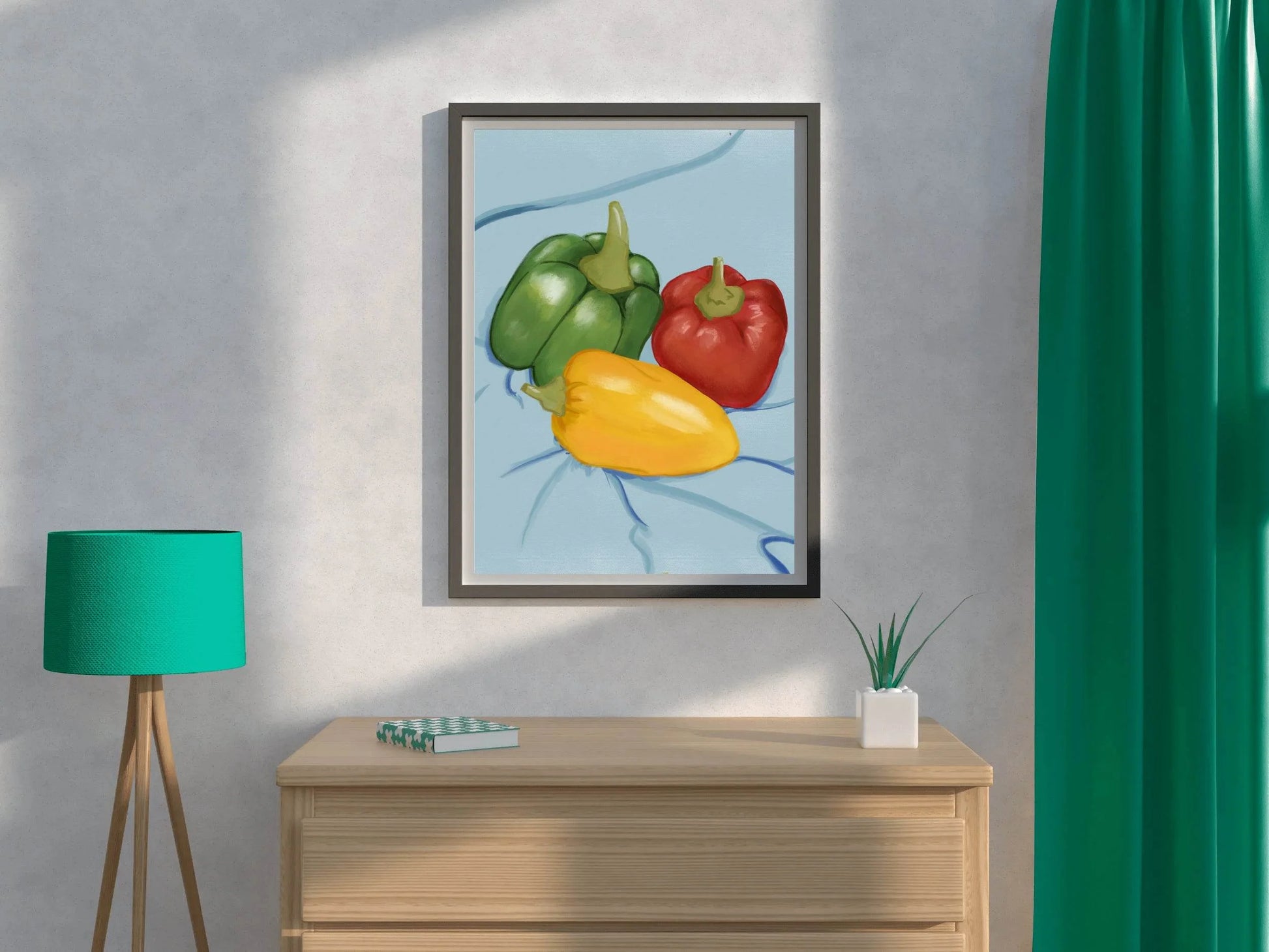 Colored Bell Pepper Painting Wall Art - beink online art store