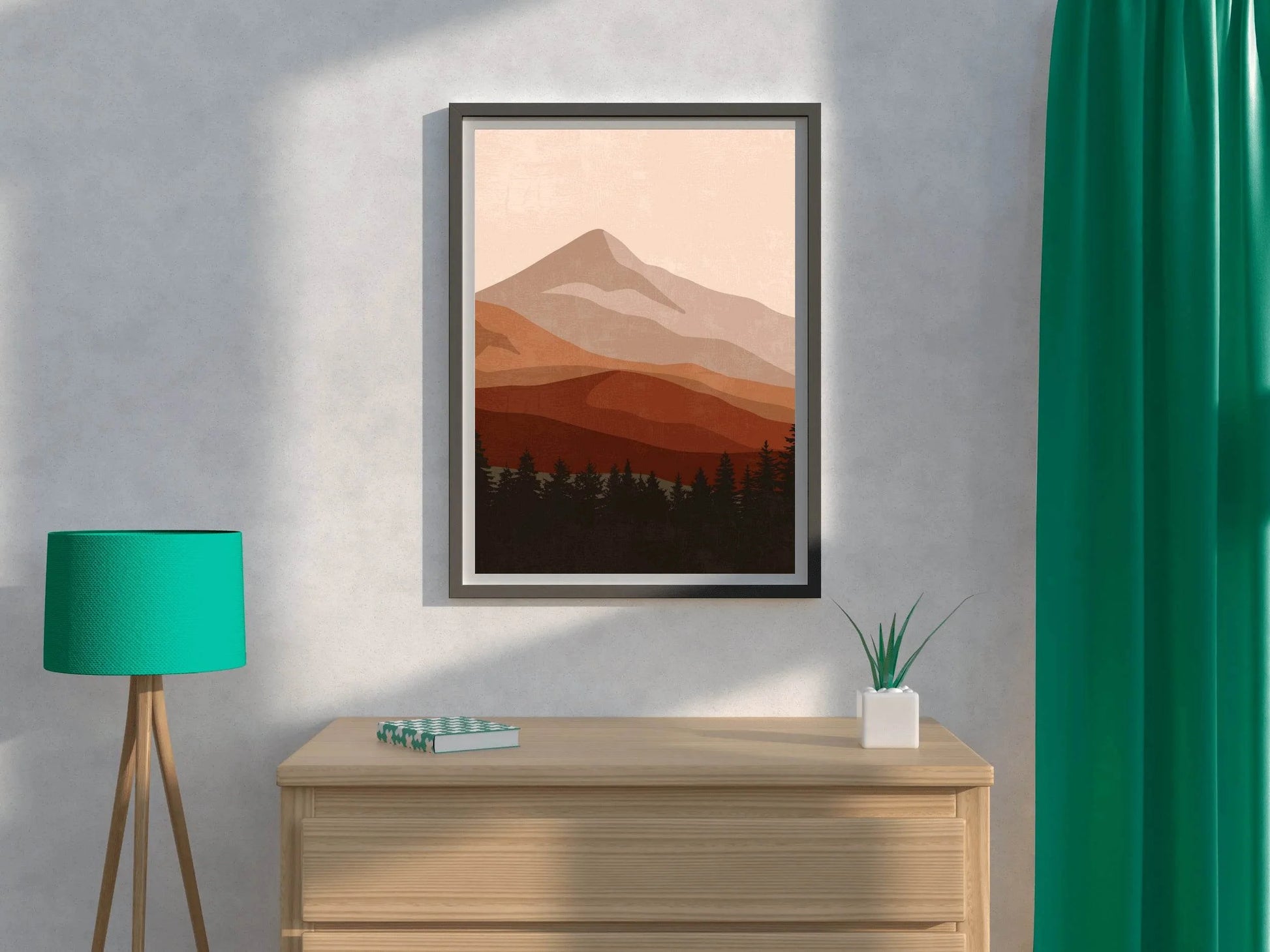 Abstract Scenery Minimalist Mountain Range ArtWork - beink online art store