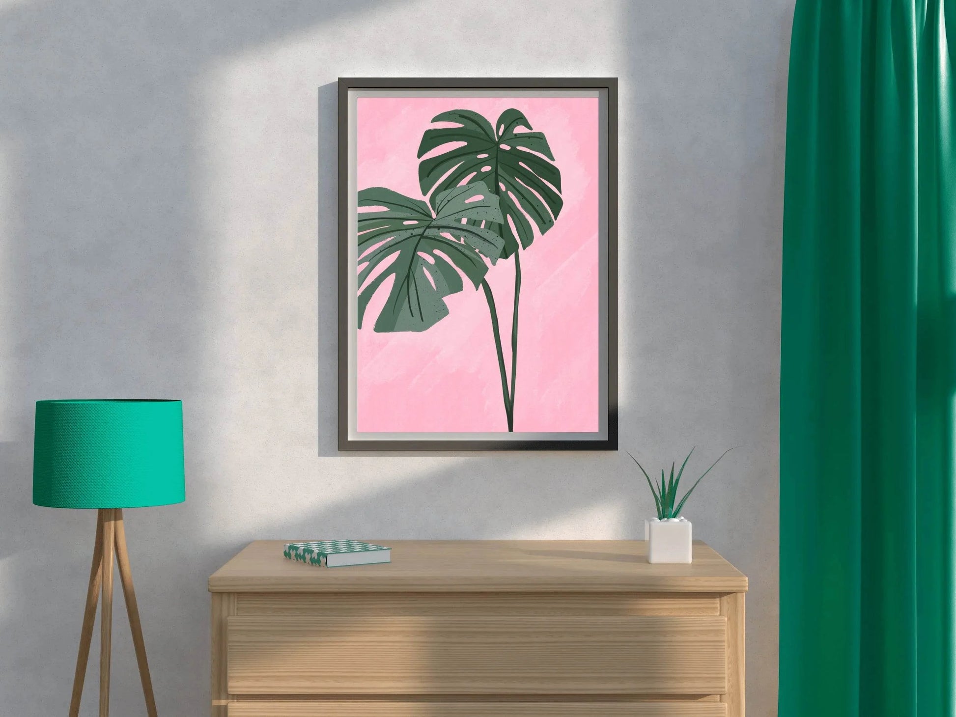 Monstera Deliciosa Plant Drawing Wall Art - beink online art store
