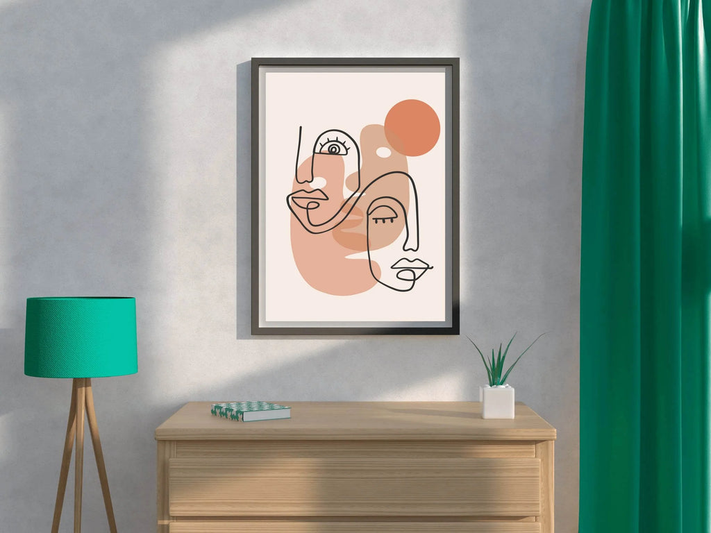 The Style of Two Faces Sleeping And Awake Wall Art - beink online art store