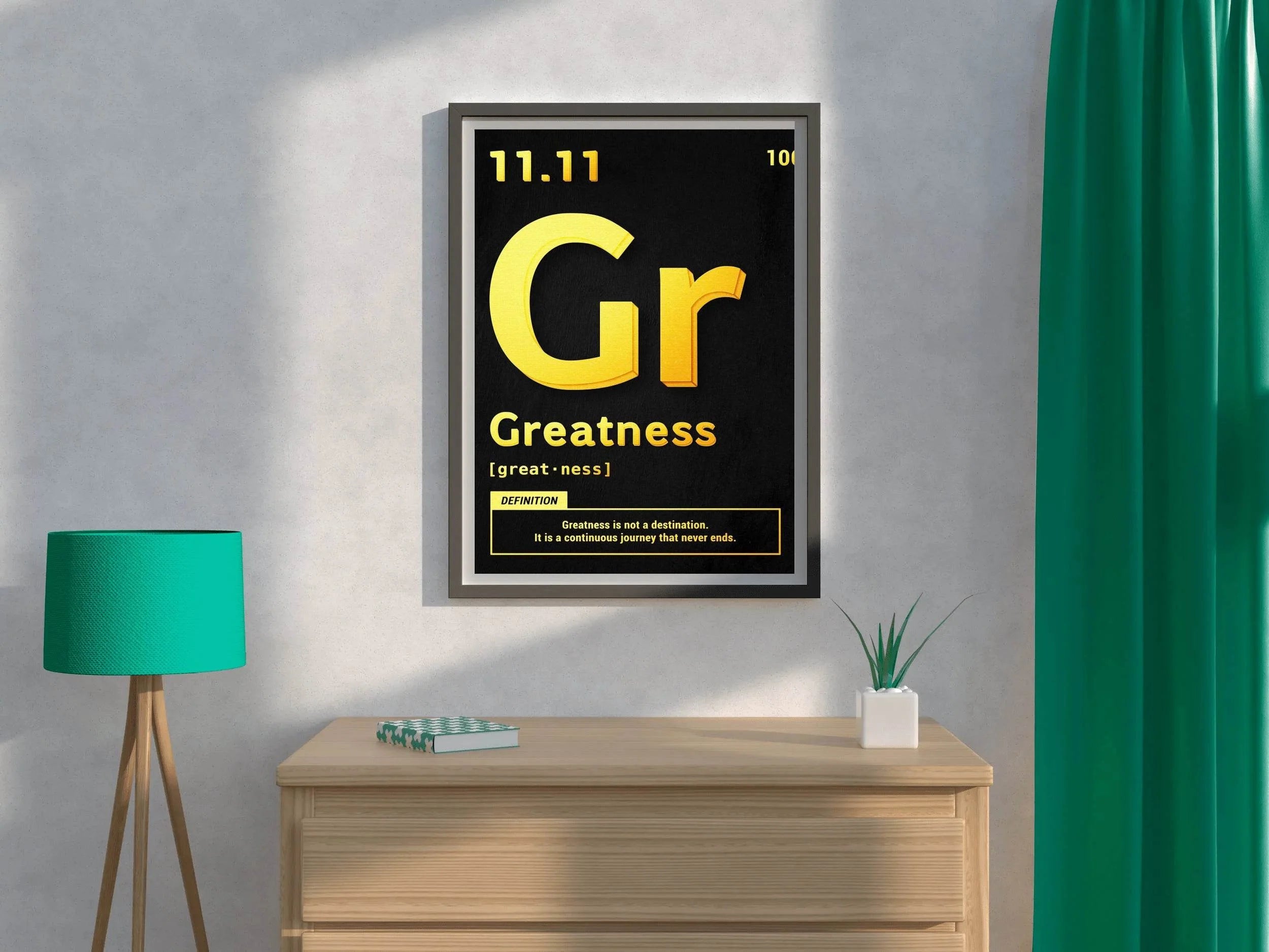 11.11 Greatness Motivational Gold Wall Art - beink online art store