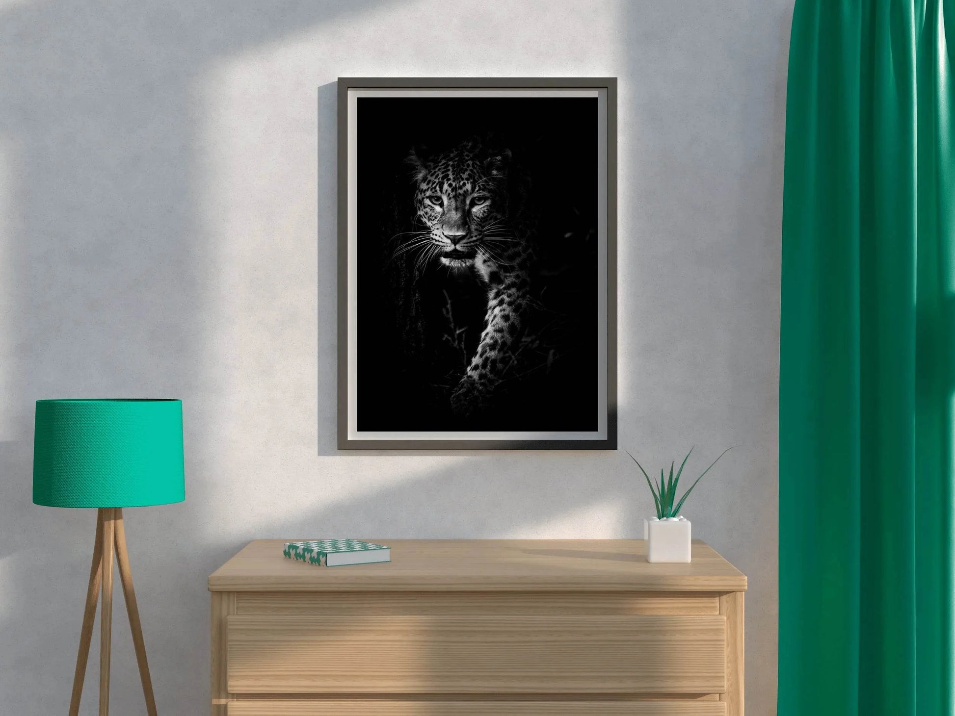 Amur Leopard Black & White Wall Art - beink online art store