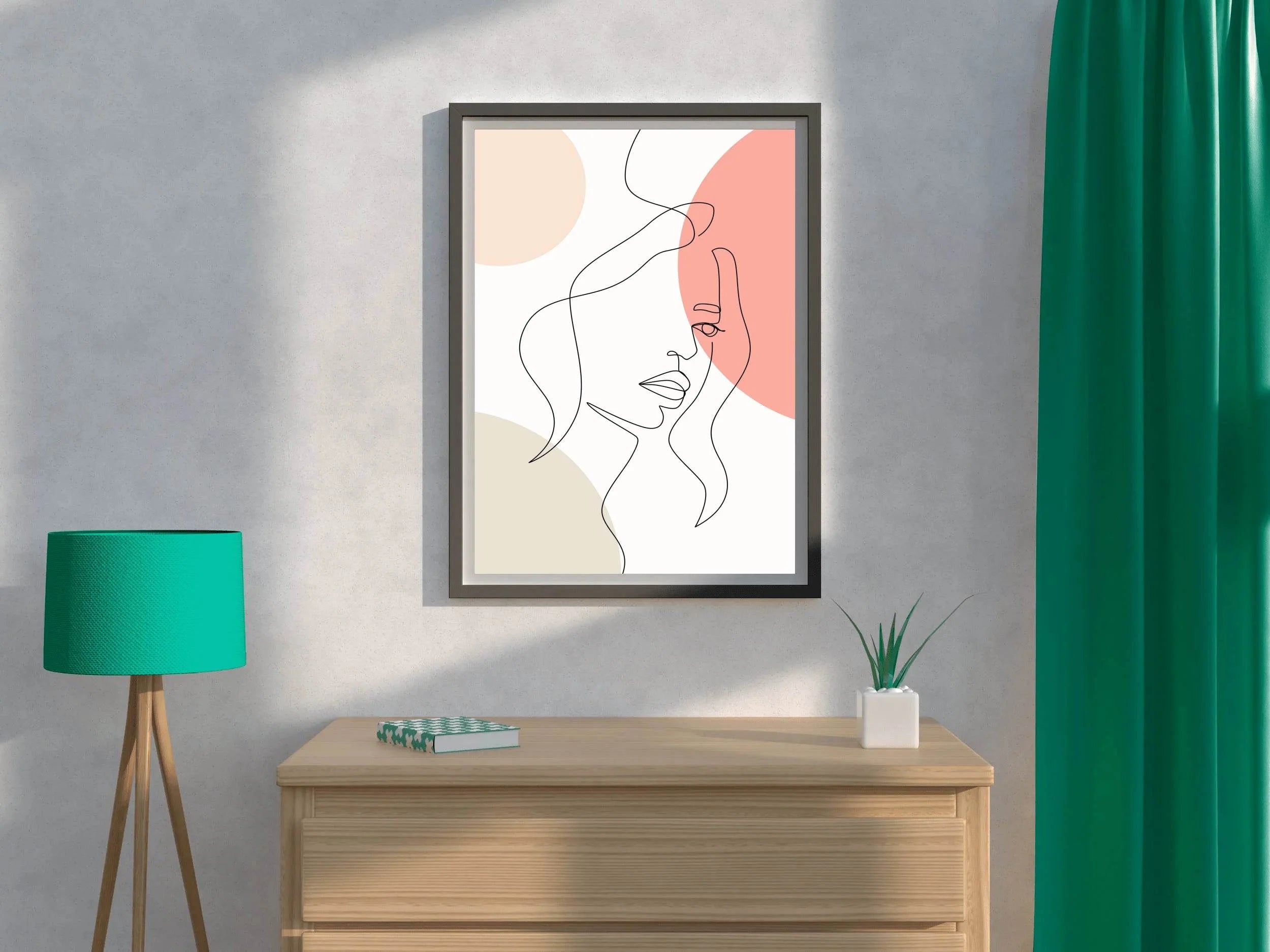 Designing a Woman Face In a One-Line Style - beink online art store