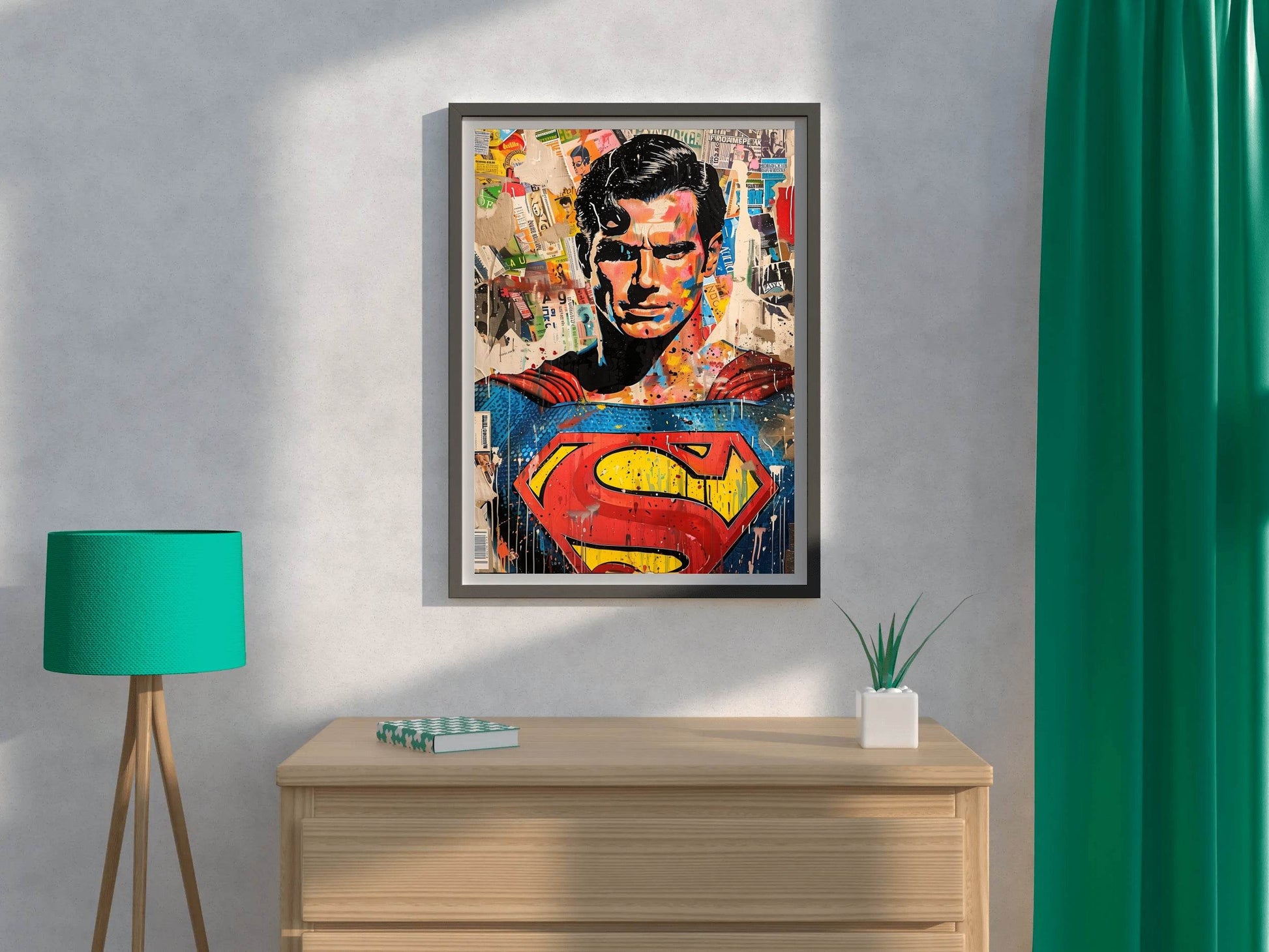 Painting of Superman Premium Wall Art - beink online art store