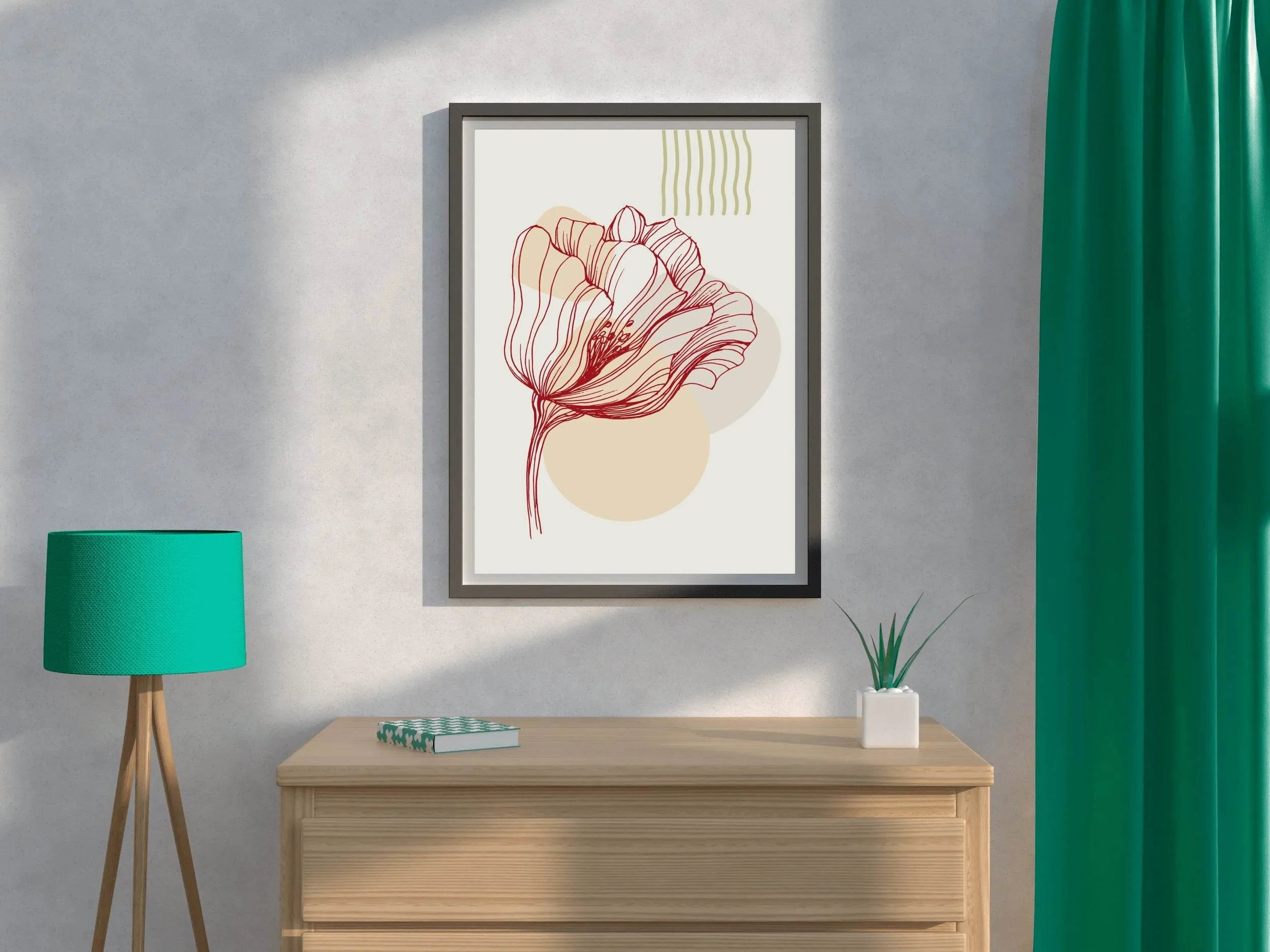 Minimal Design Of Big Rose Wall Art - beink online art store