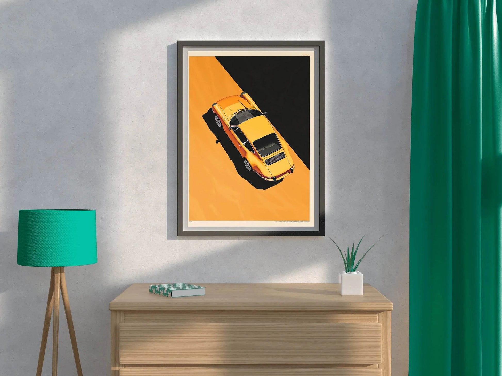 Porsche Cartoon Design Wall Art - beink online art store