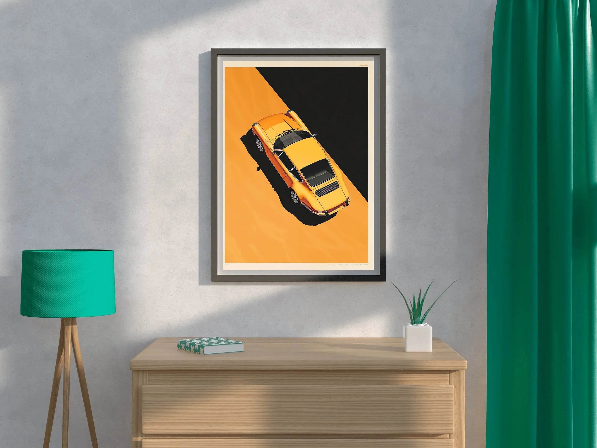 Porsche Cartoon Design Wall Art - beink online art store