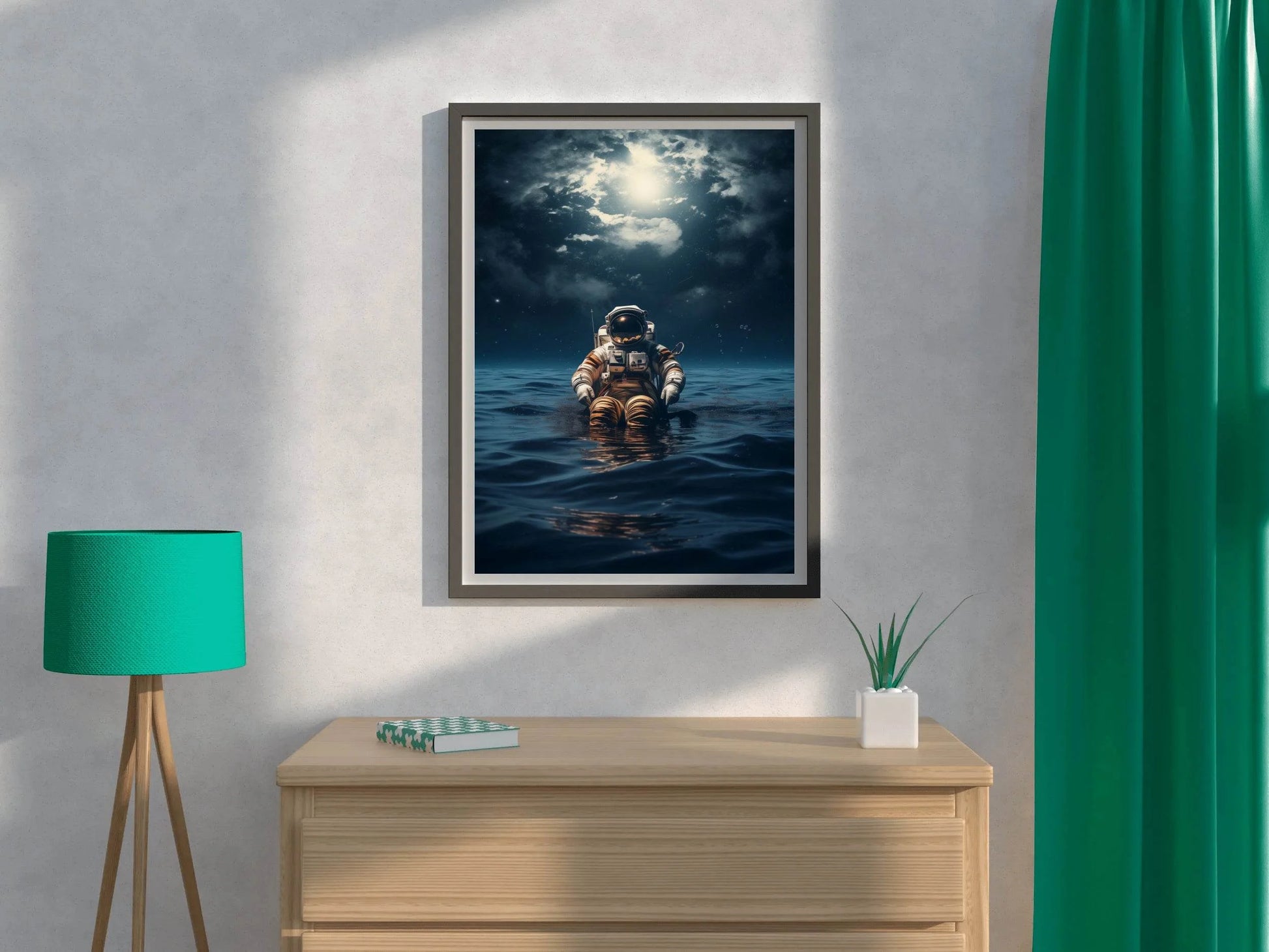 Astronaut diving in ocean Wall Art - beink online art store