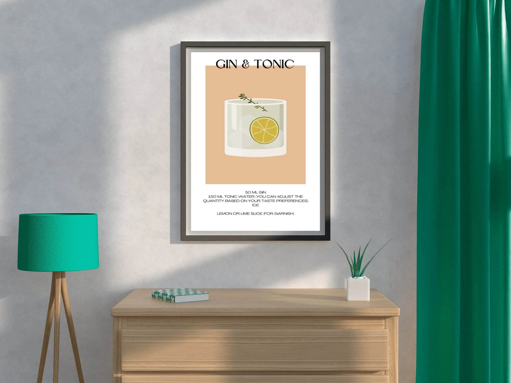 Gin And Tonic Cocktail With Lime Wall Art - beink online art store
