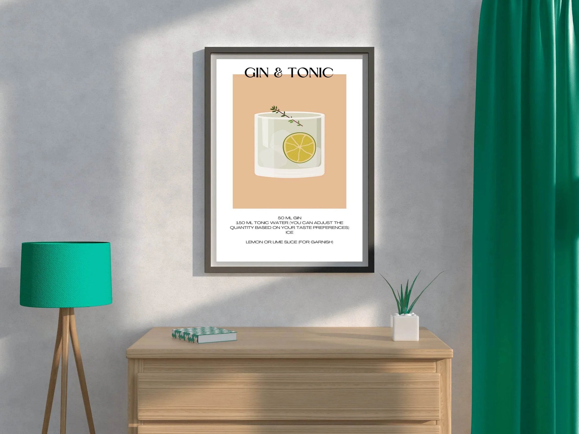 Gin And Tonic Cocktail With Lime Wall Art - beink online art store