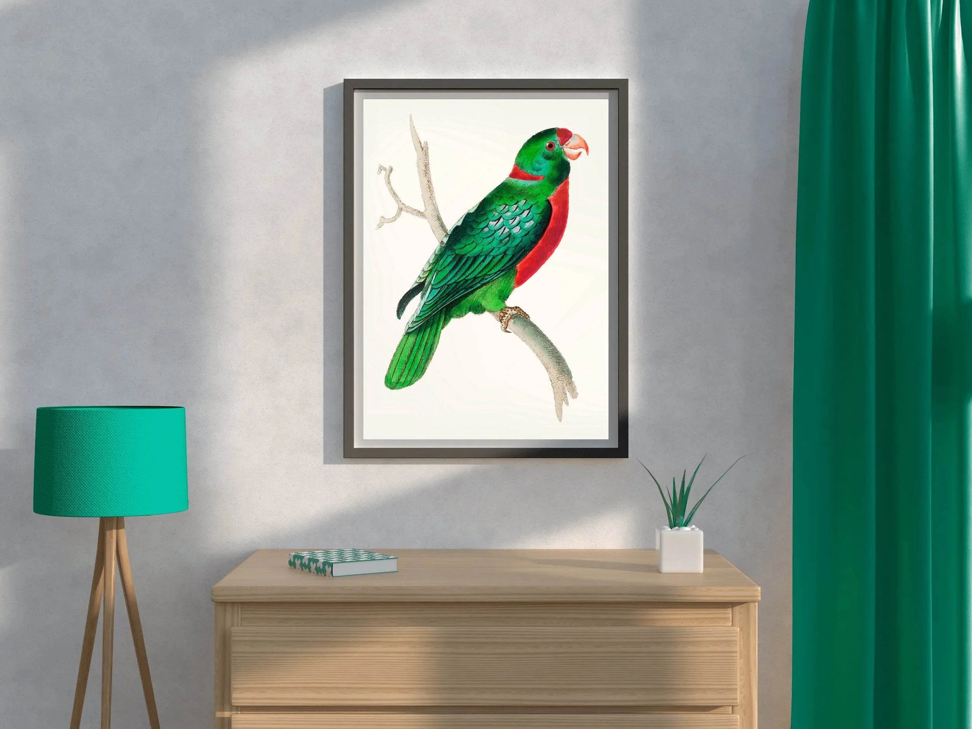 Watorcolor Painting of Green Parrot Wall Art - beink online art store