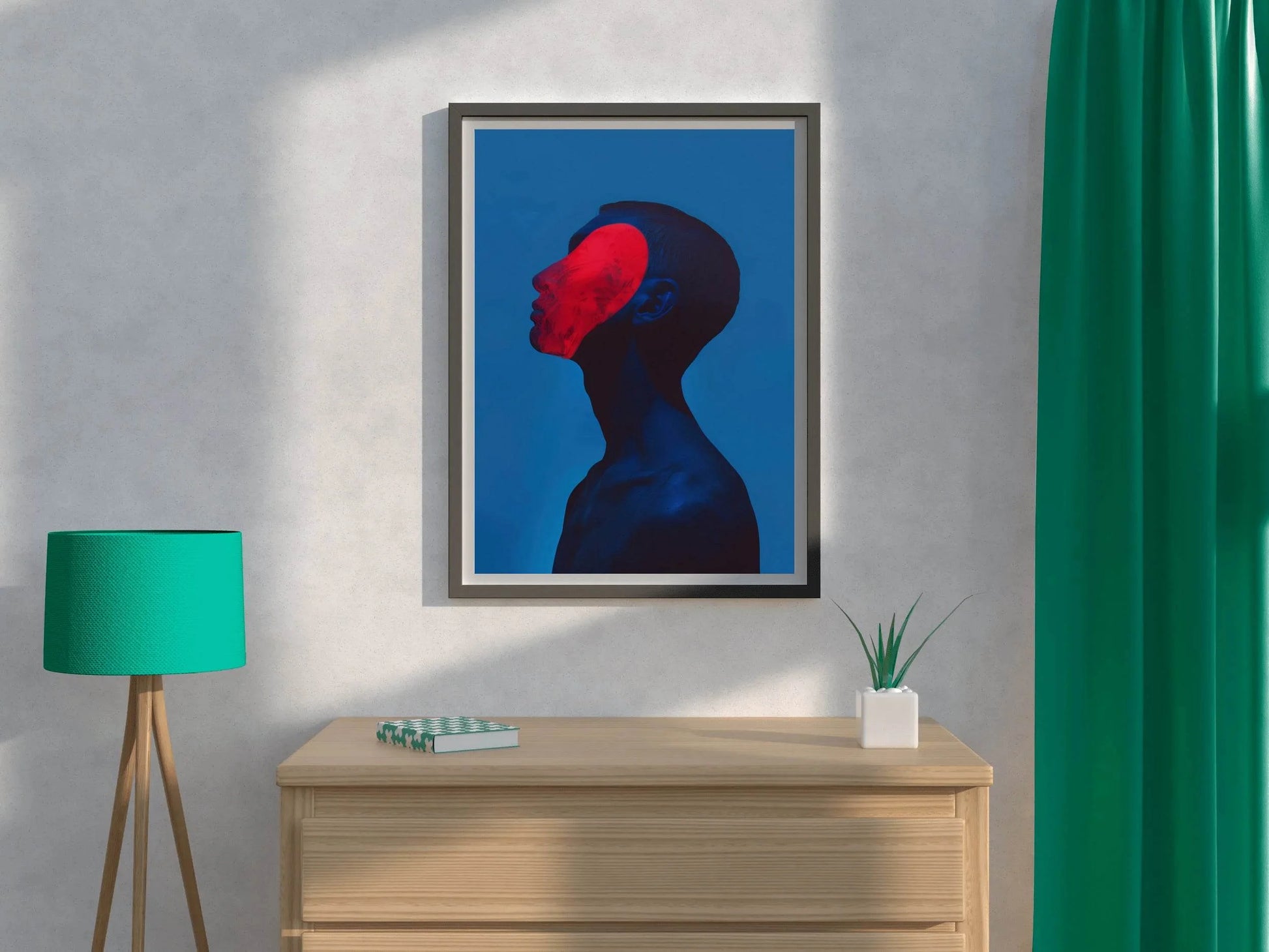 Red Face Oil Painting Wall Art - beink online art store