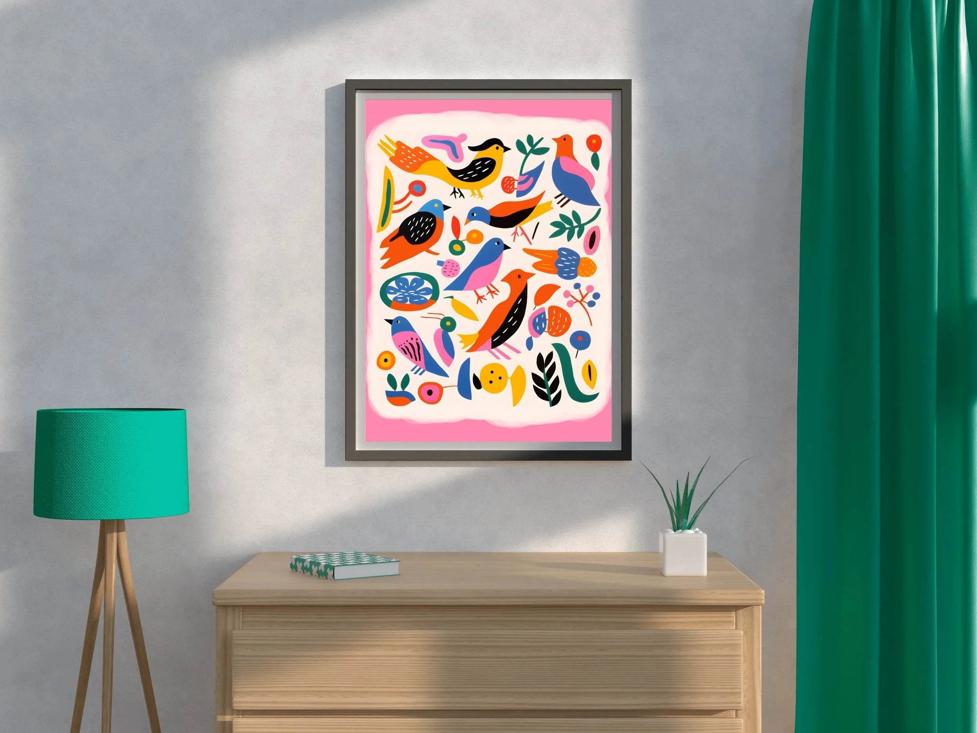 Painting Different Colored Birds Wall Art - beink online art store