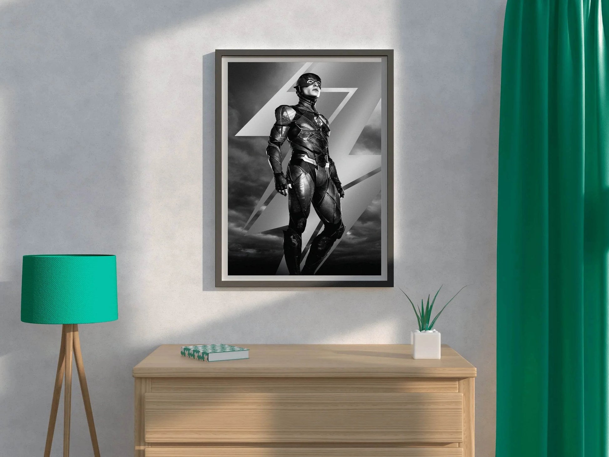 Justice League Flash Black and White Wall Art - beink online art store