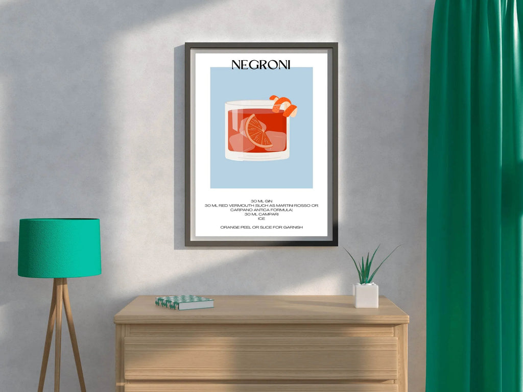 Negroni Cocktail Wall Art - beink online art store