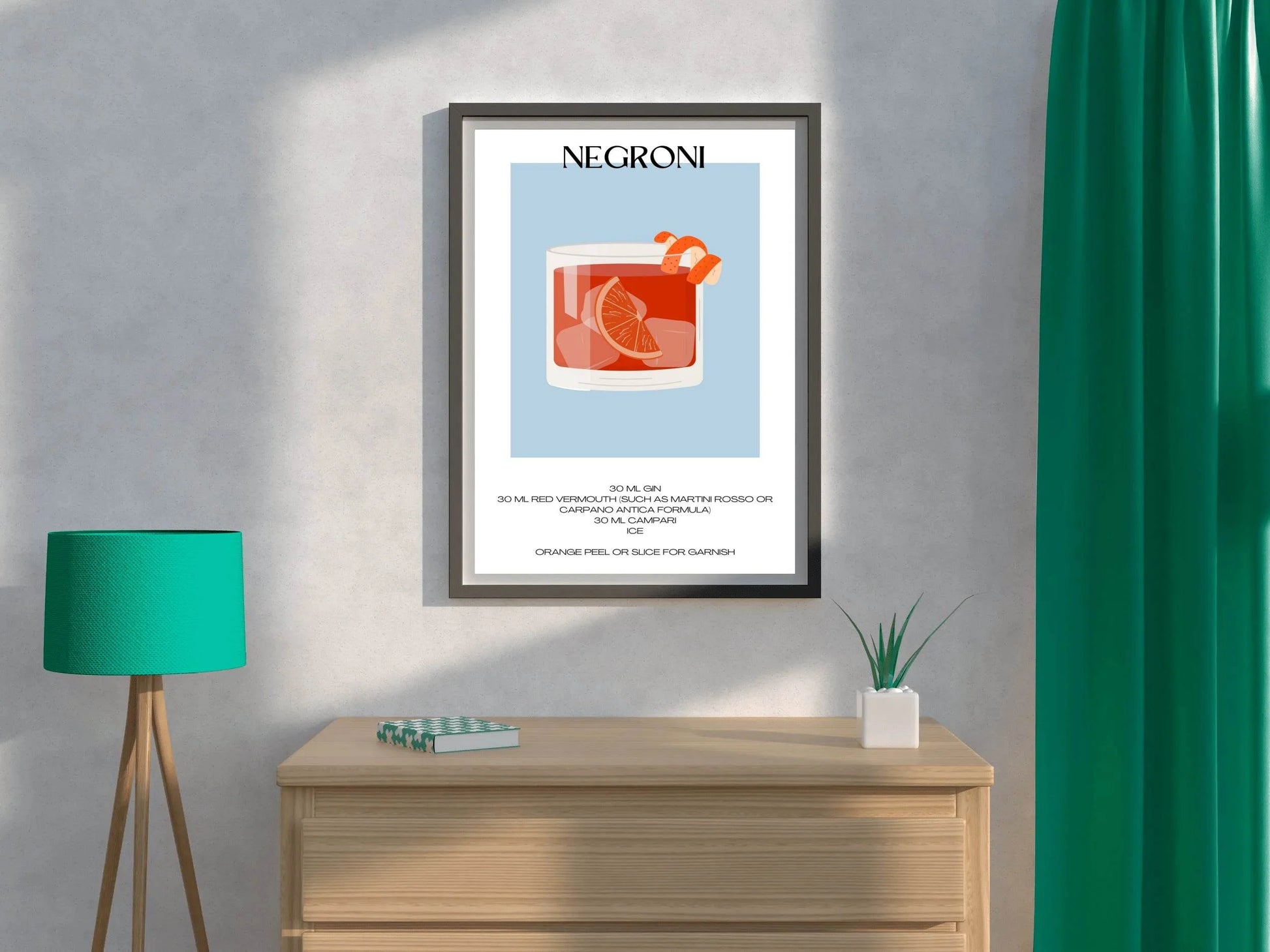 Negroni Cocktail Wall Art - beink online art store