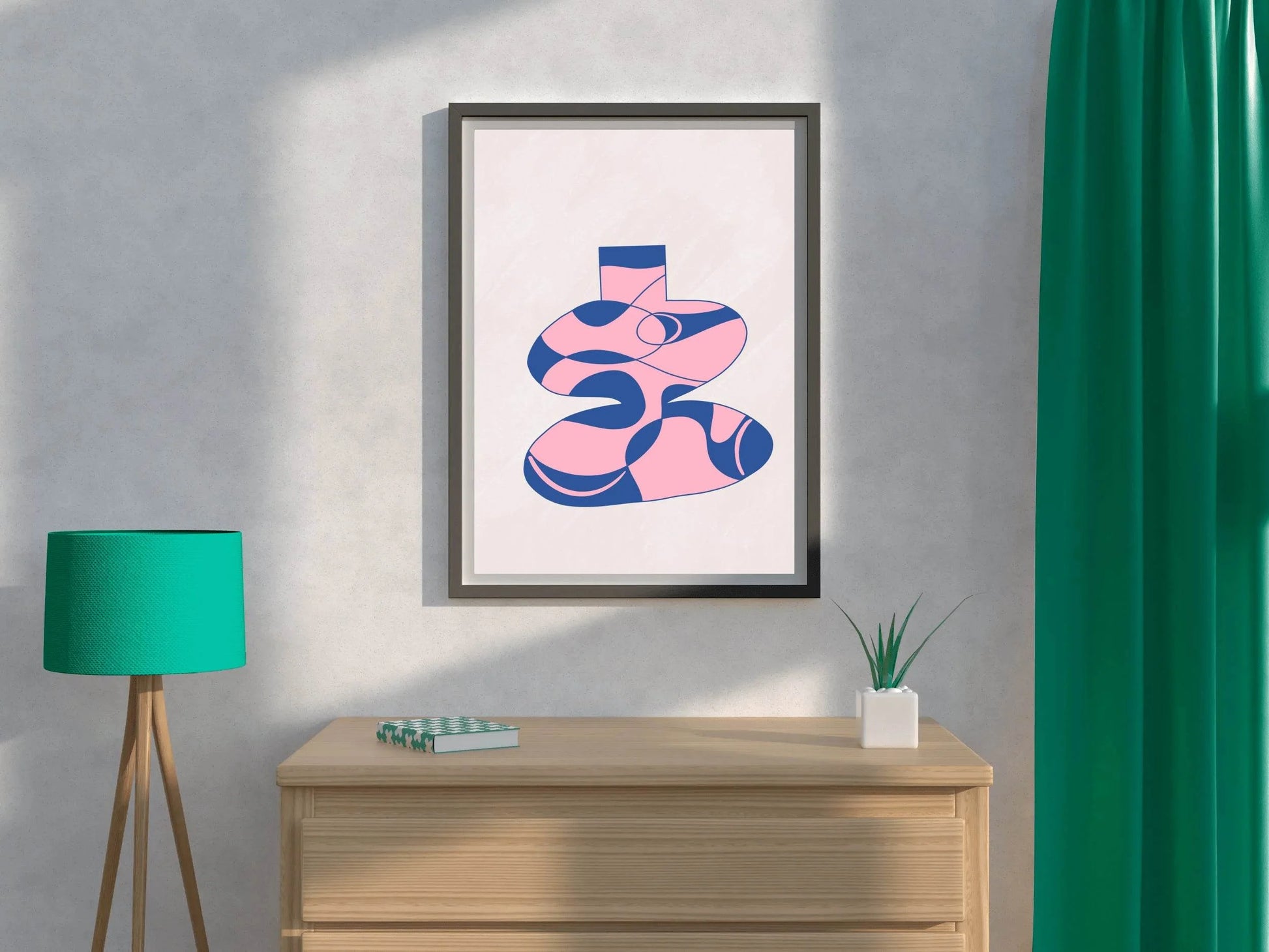 Pink Patterned Vase Wall Art - beink online art store