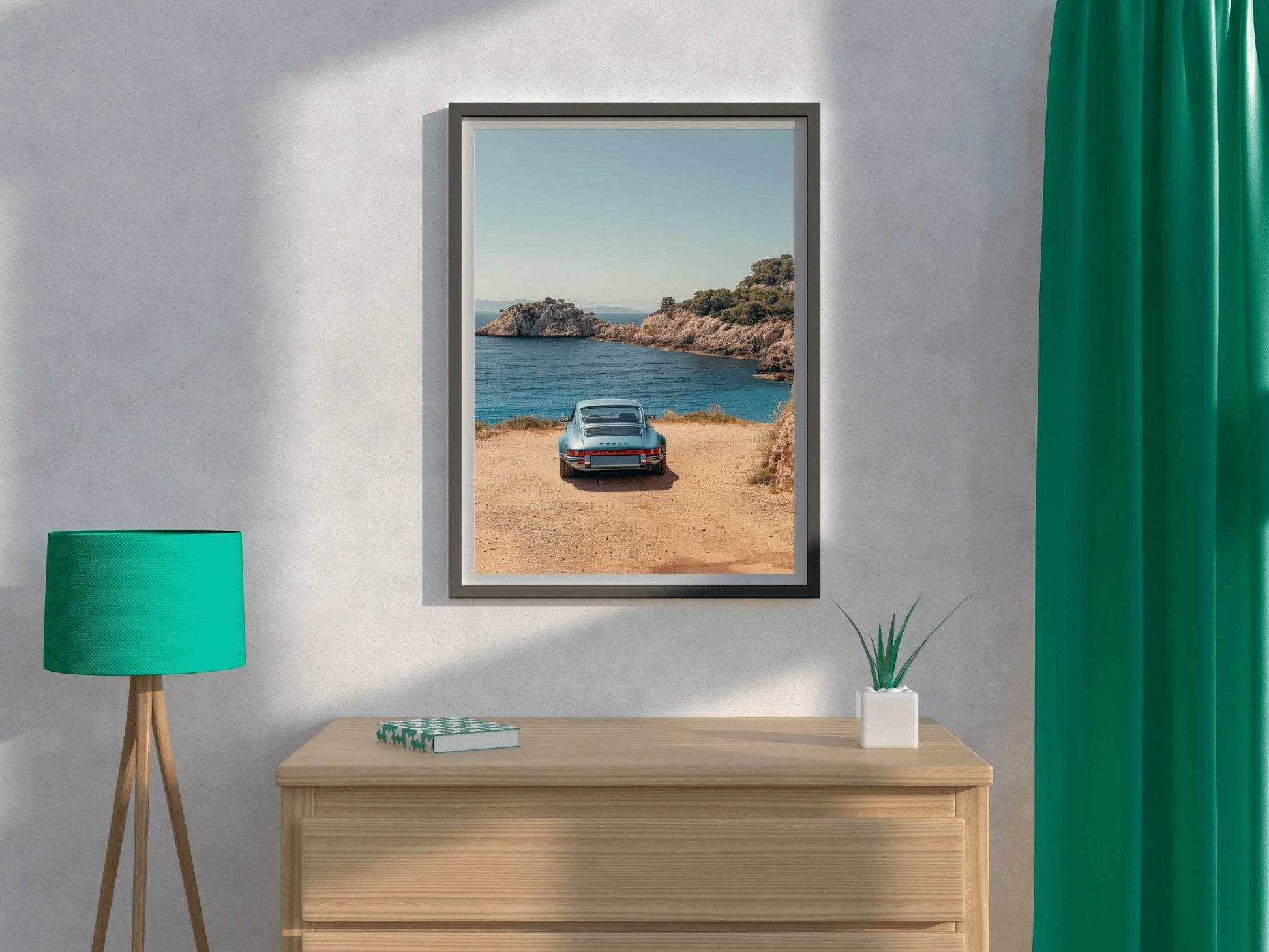 Classic Porsche 911 Silver Design Wall Art - beink online art store