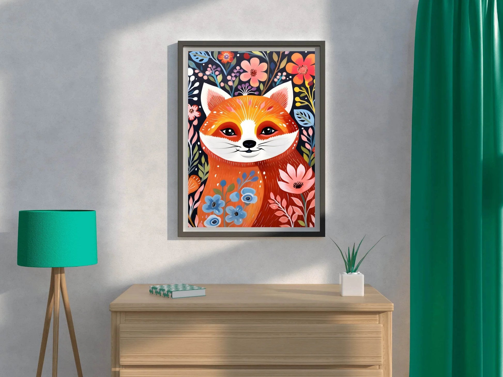 Colorful Painting of Smiling Fox - beink online art store