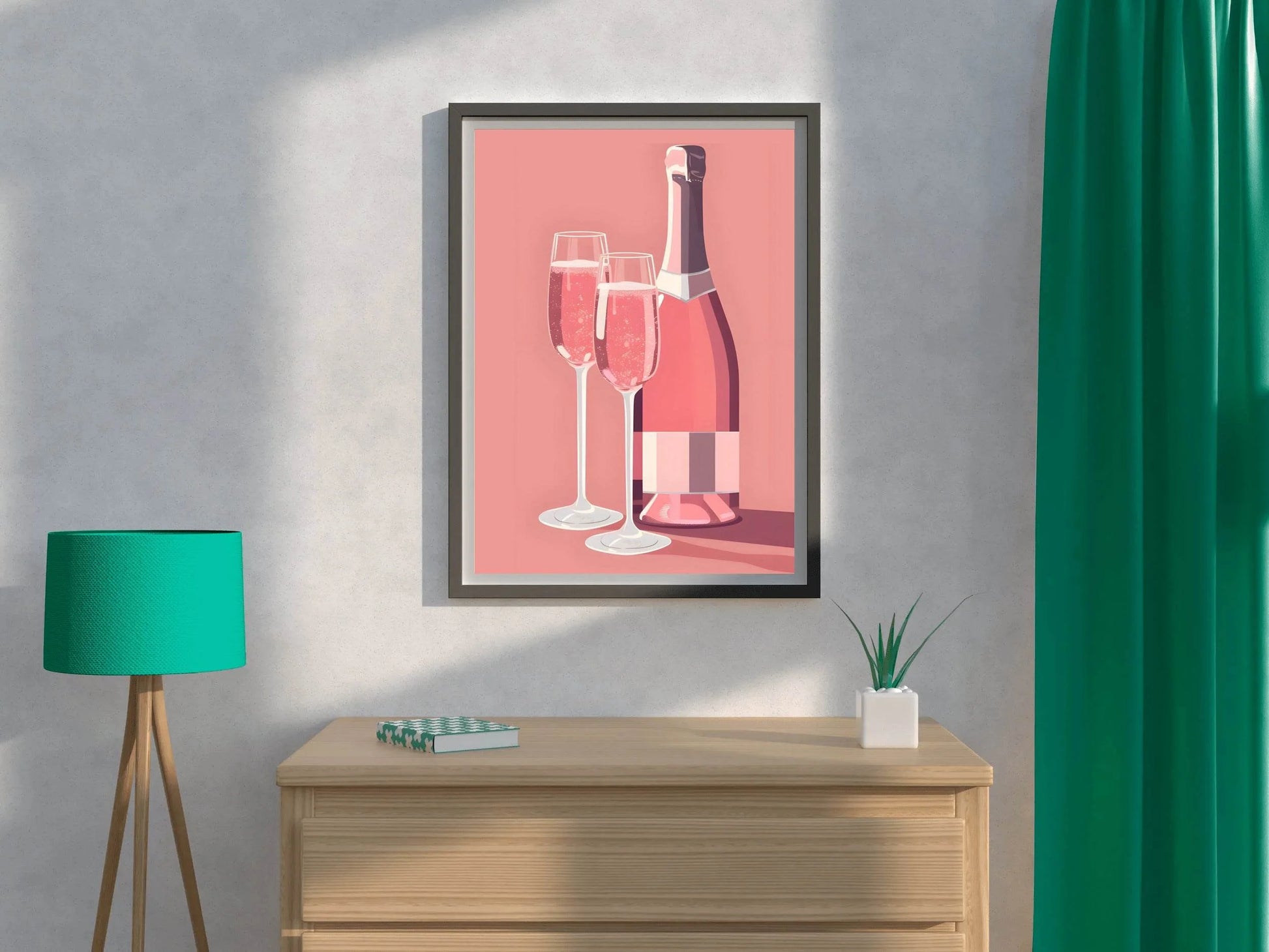 Pink Champagne Wall Art - beink online art store