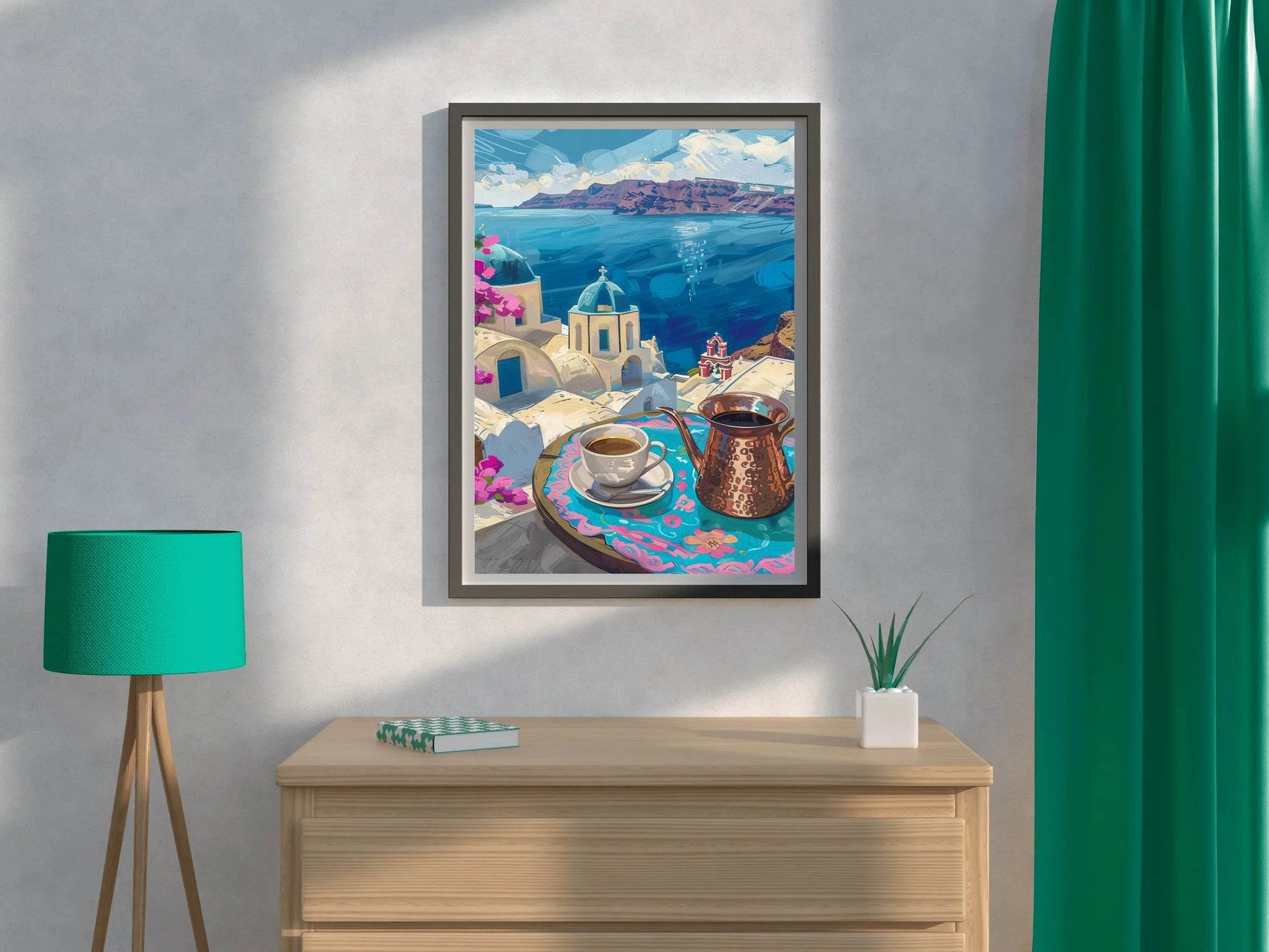 Santorini Sunrise Painting Wall Art - beink online art store