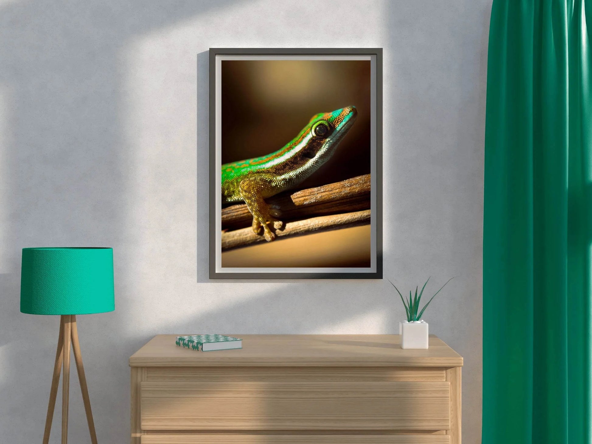 Phelsuma Lineata Reptile Animal Wall Art - beink online art store