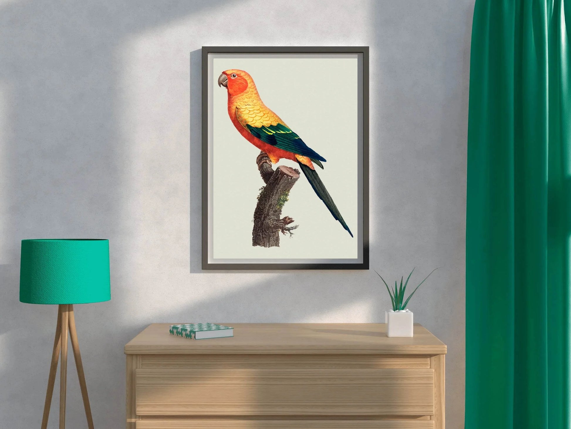 Painting of Sun Conure Parrot Wall Art - beink online art store