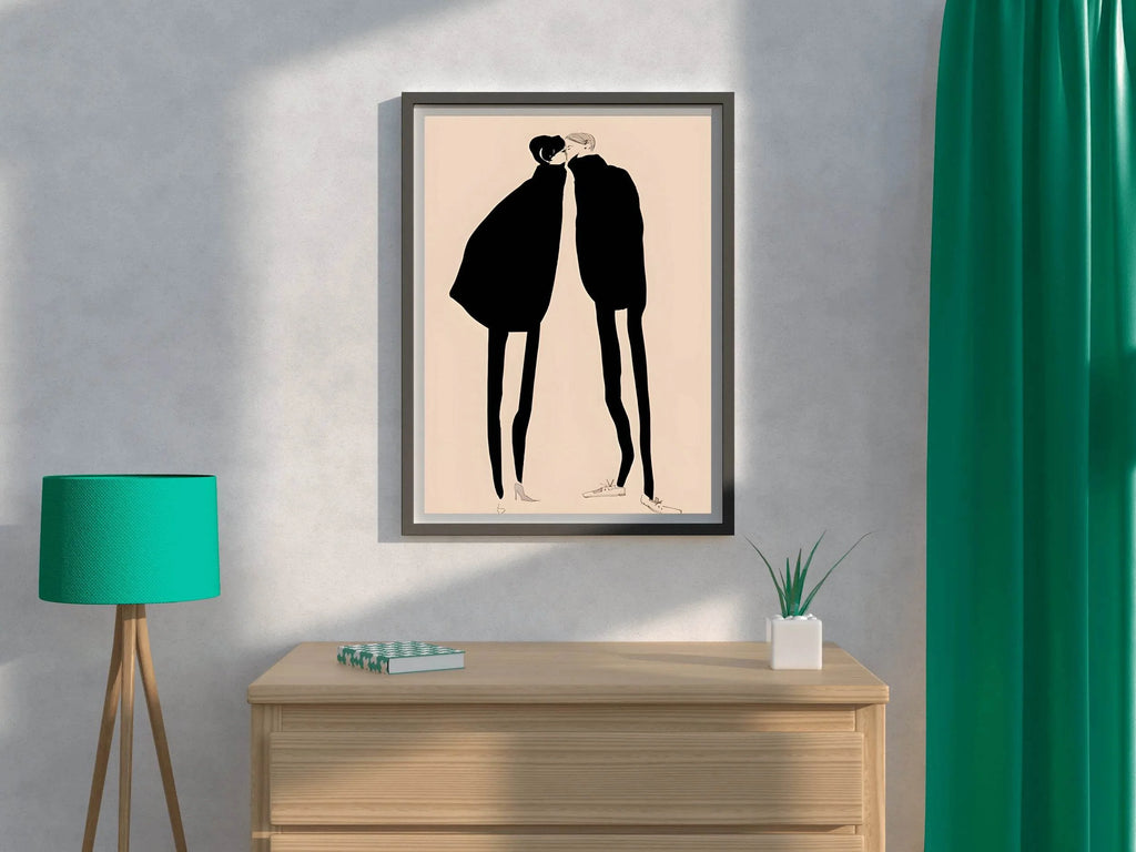 Couple Intimate Moment Modern Wall Art - beink online art store