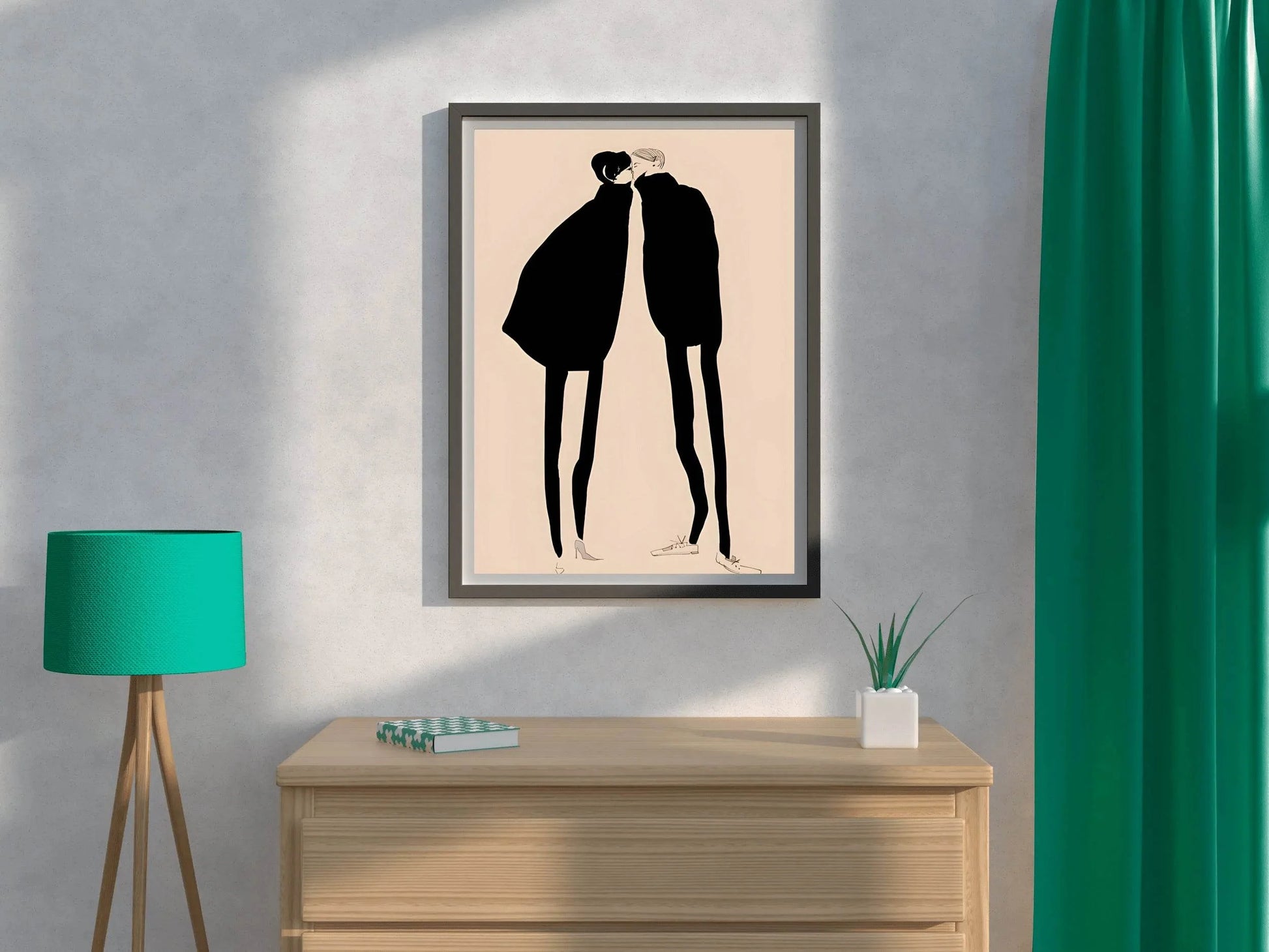 Couple Intimate Moment Modern Wall Art - beink online art store