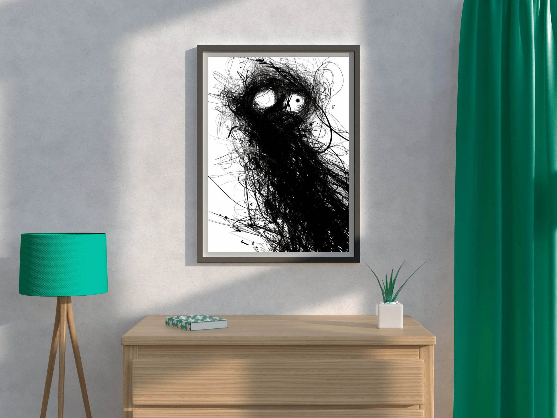 Tangled Nightmare- Black Sketch Shape Wall Art - beink online art store