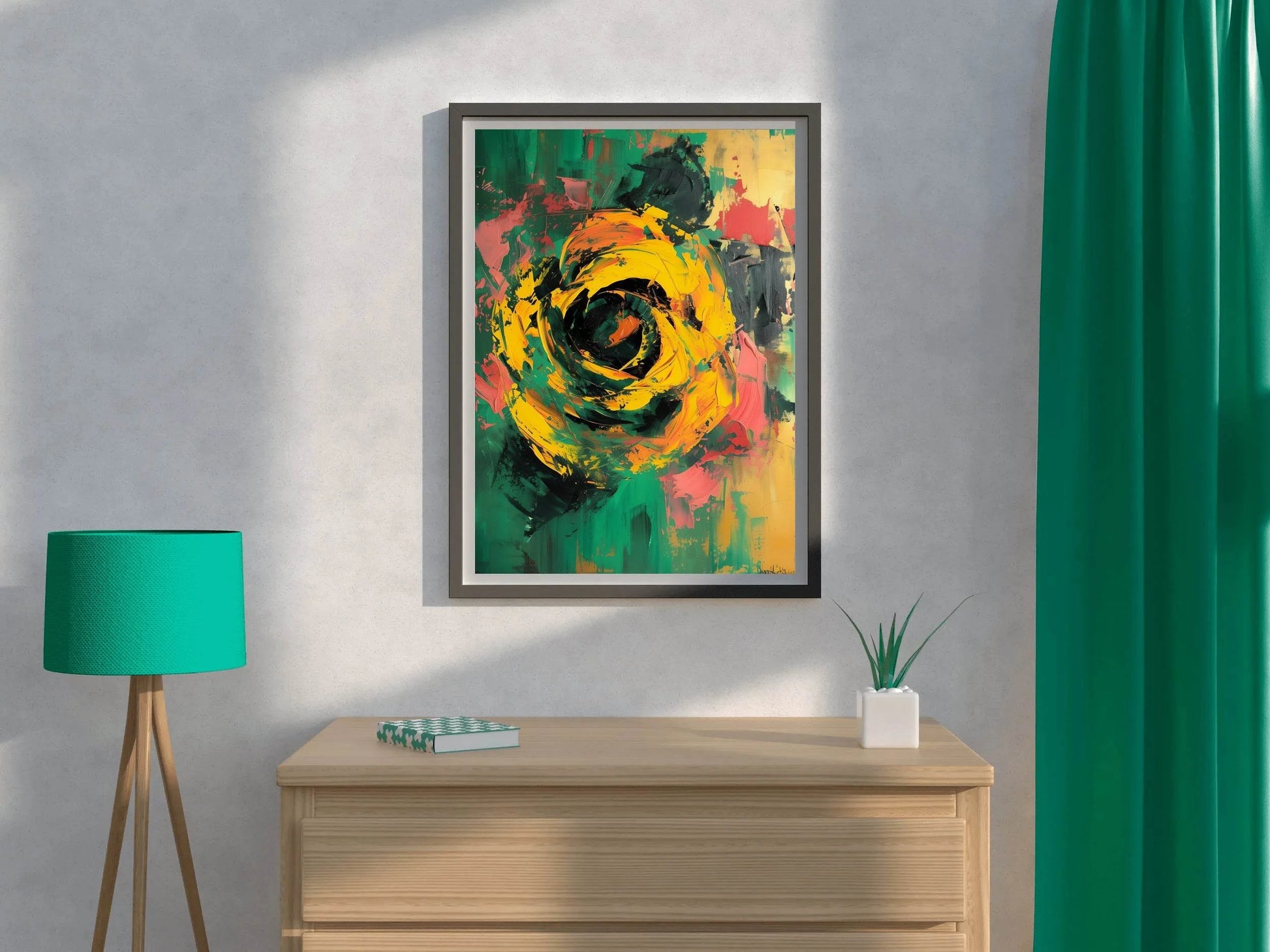 Yellow Rose Painting Wall Art - beink online art store