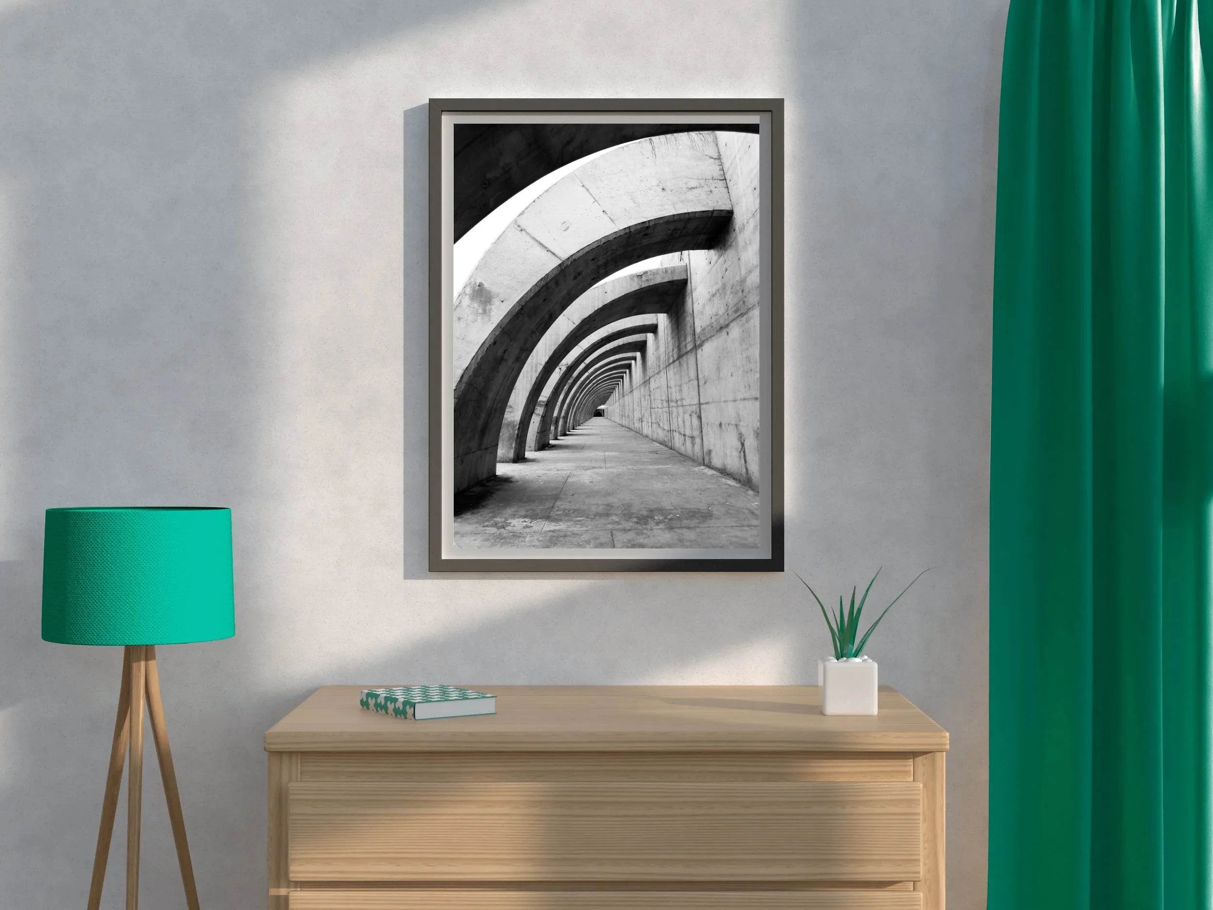 Arch Corridor Black & White Wall Art - beink online art store