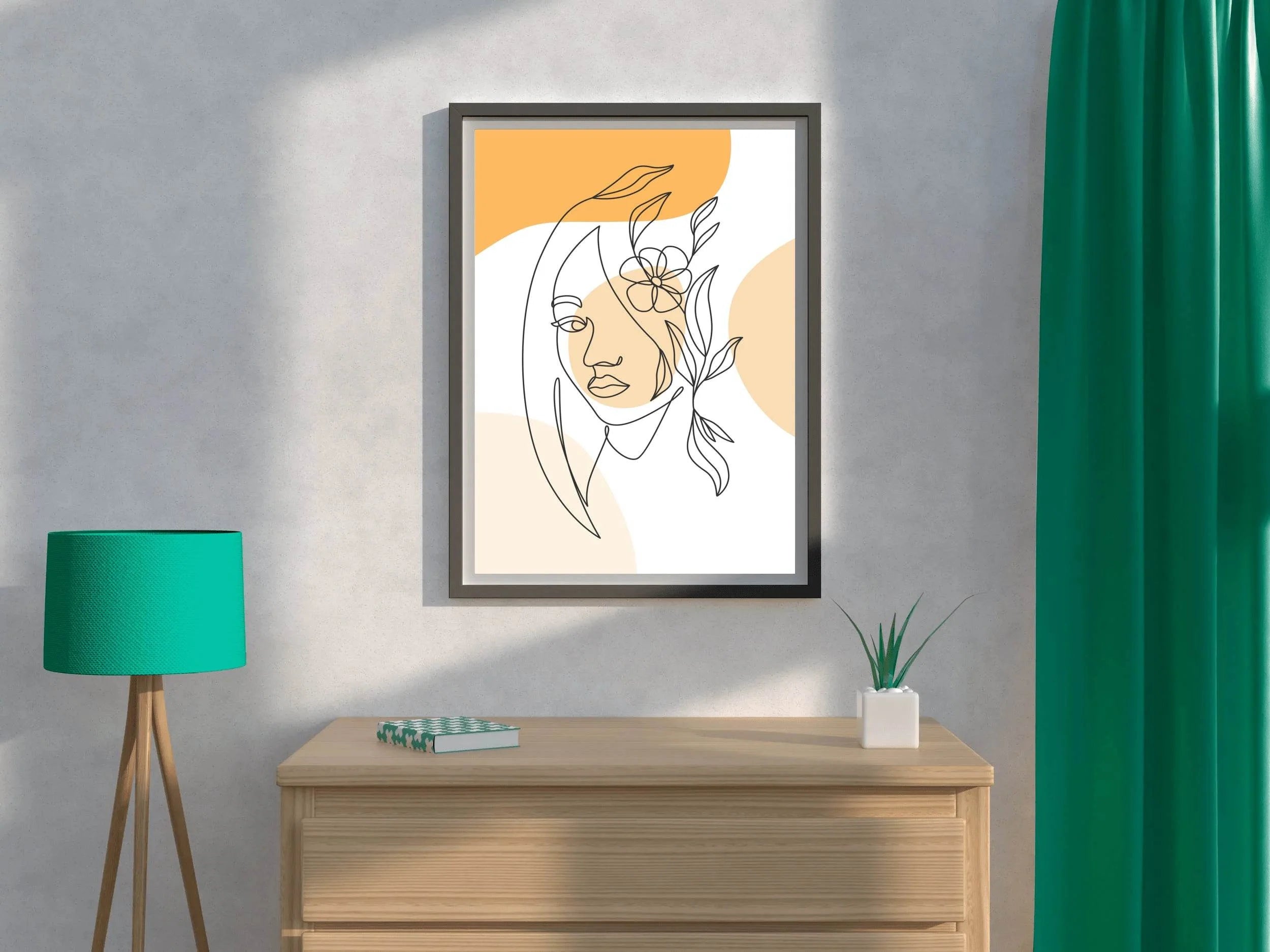 Minimal Flower Crown Design Wall Art - beink online art store