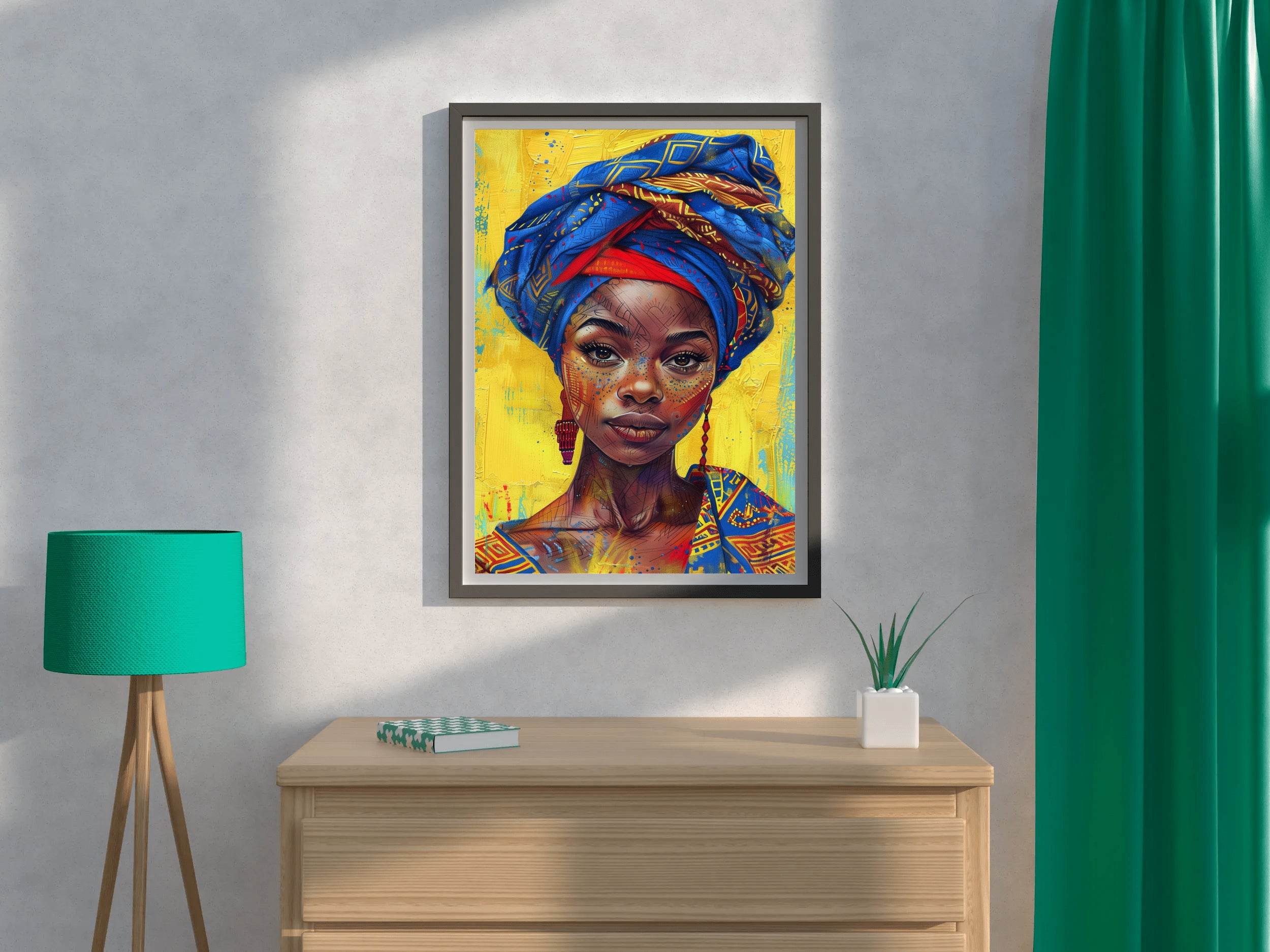 Vibrant Head Wrap Wall Art - beink online art store
