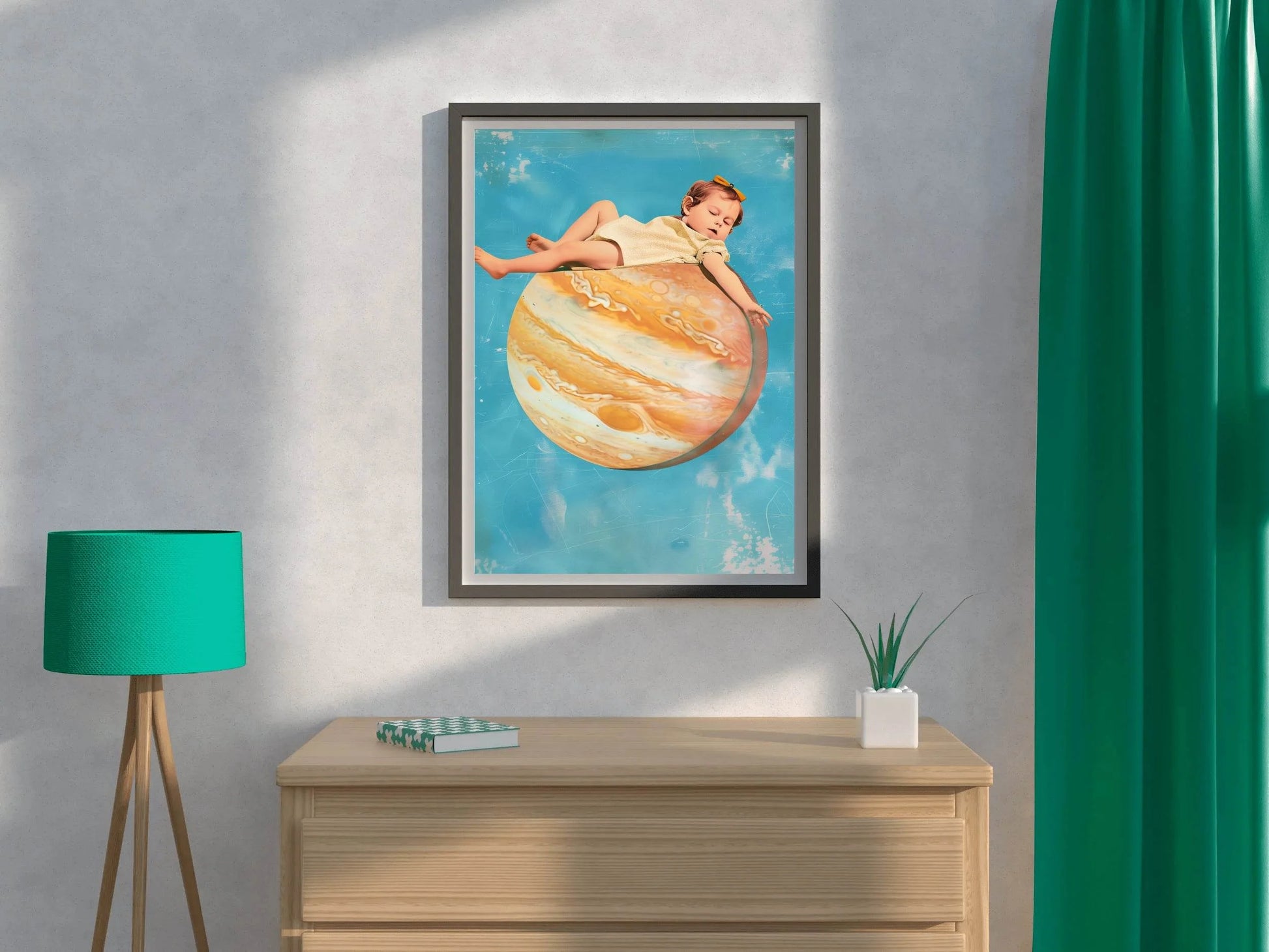 Baby Girl Sleeping On Mars Wall Art - beink online art store