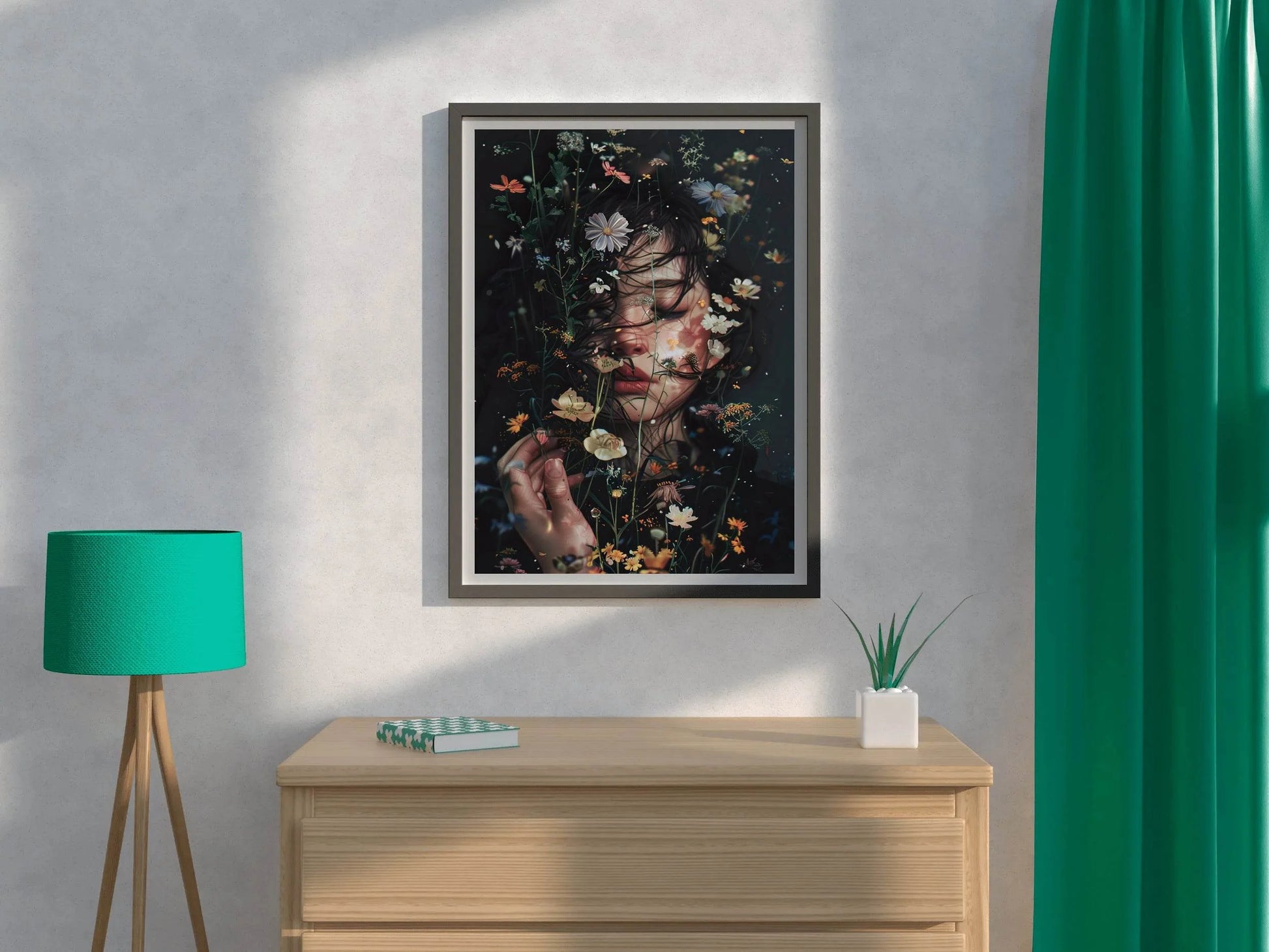 A Self Portrait With Flowers Digital Art - beink online art store