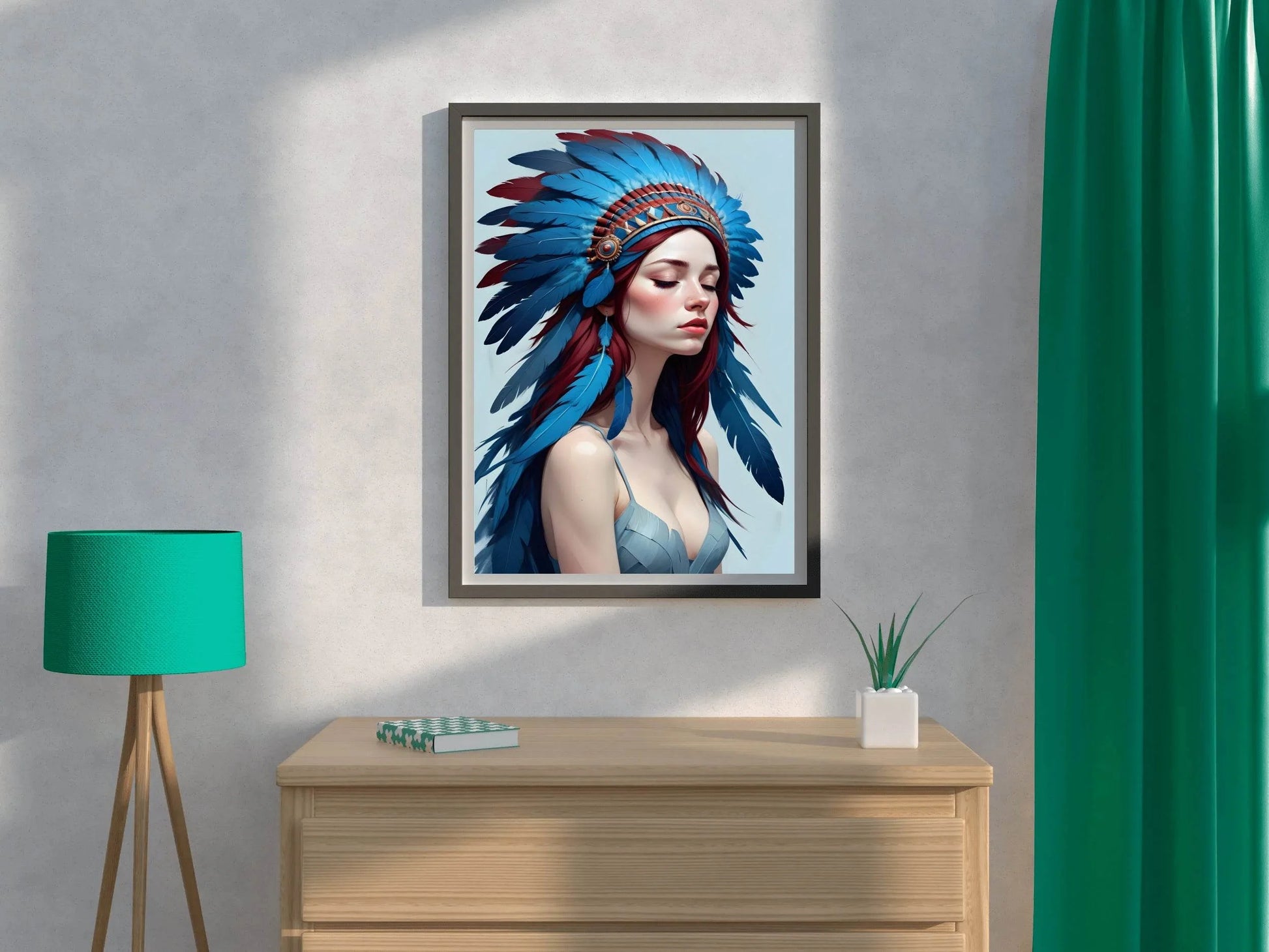 Native American Serenity in Feathers Wall Art - beink online art store