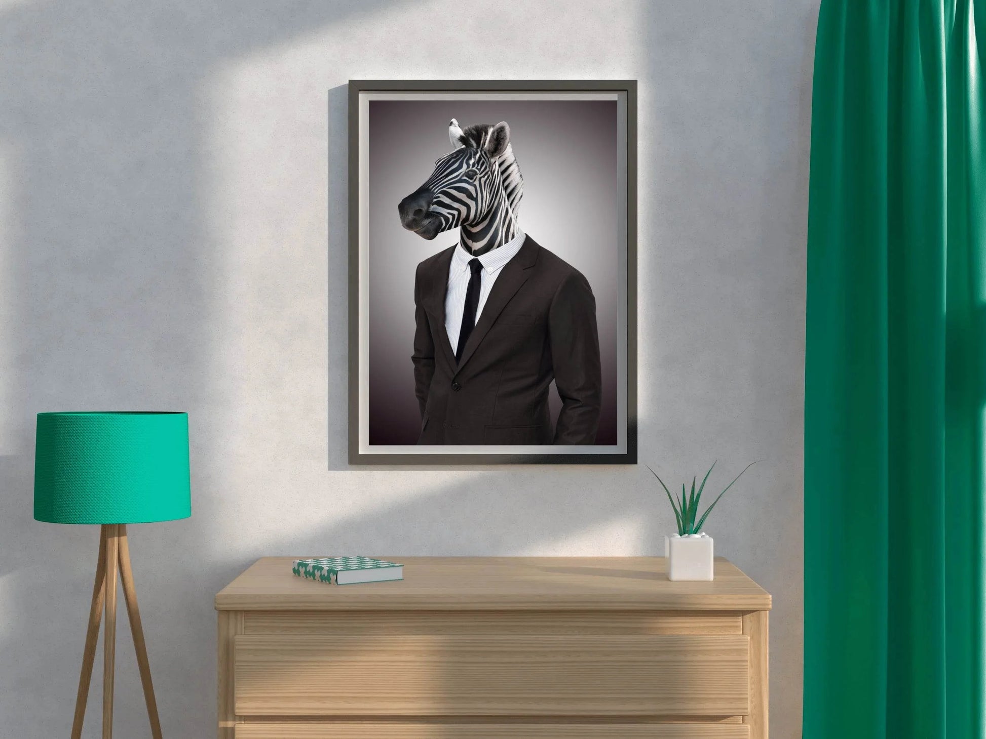 Wearing Suit Zebra Animal Wall Art - beink online art store