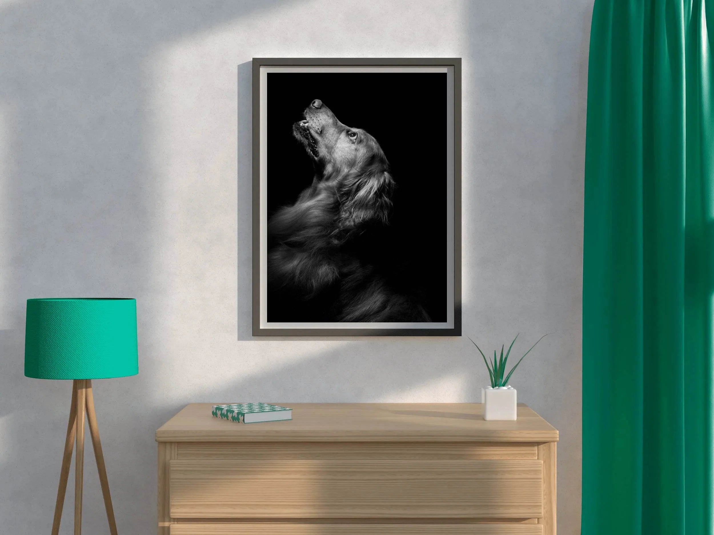 Flat-Coated Retriever Black & White Wall Art - beink online art store