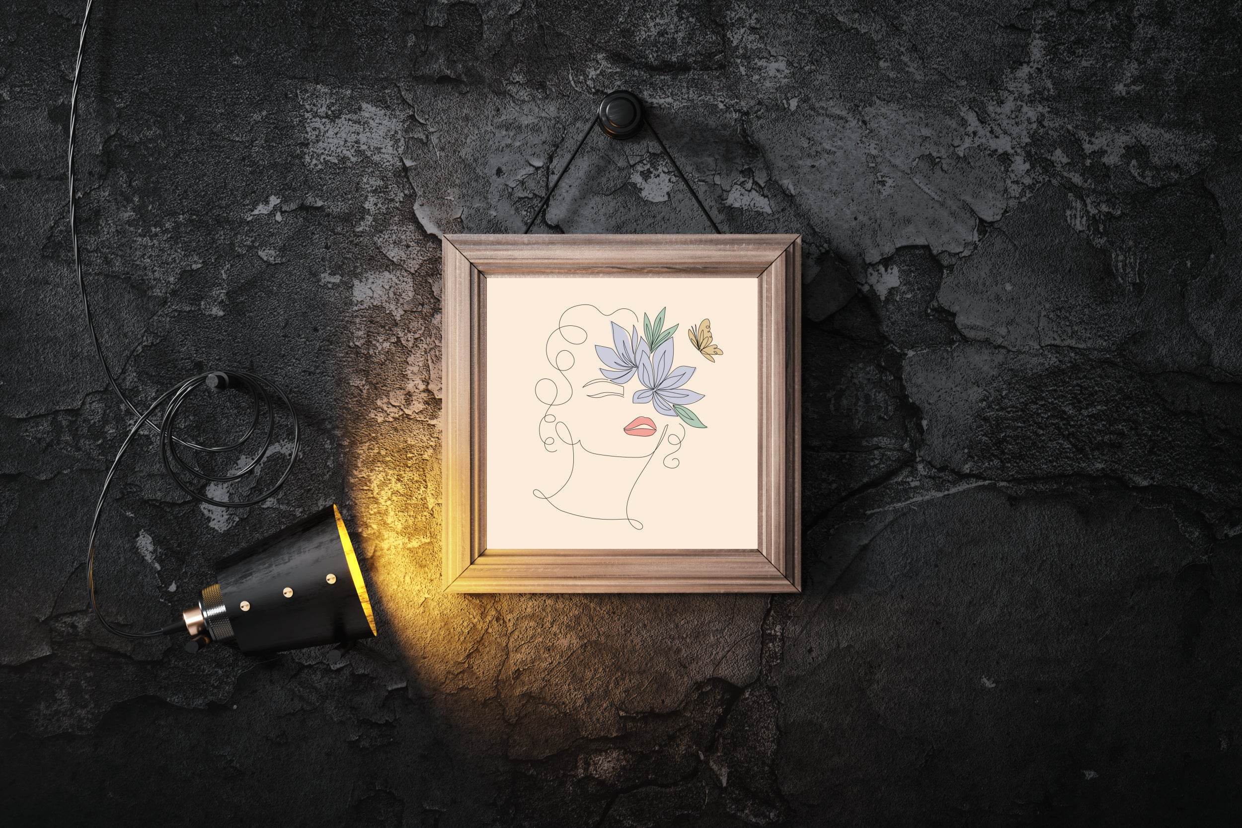 Butterfly Flower Woman Design Wall Art - beink online art store