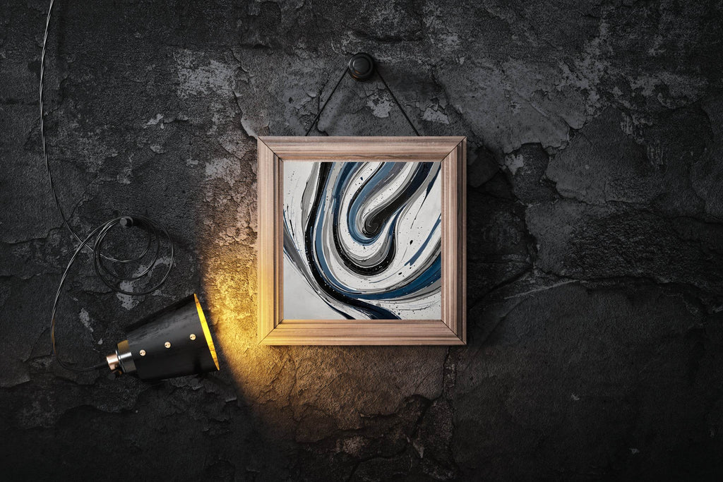 Black and White Swirl Abstract Wall Art - beink online art store