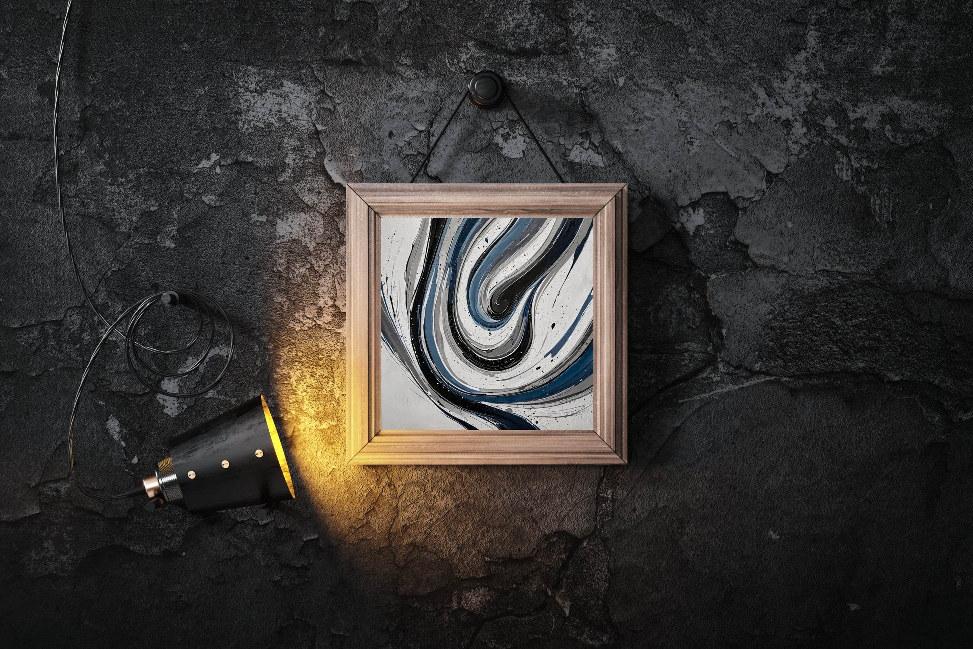Black and White Swirl Abstract Wall Art - beink online art store