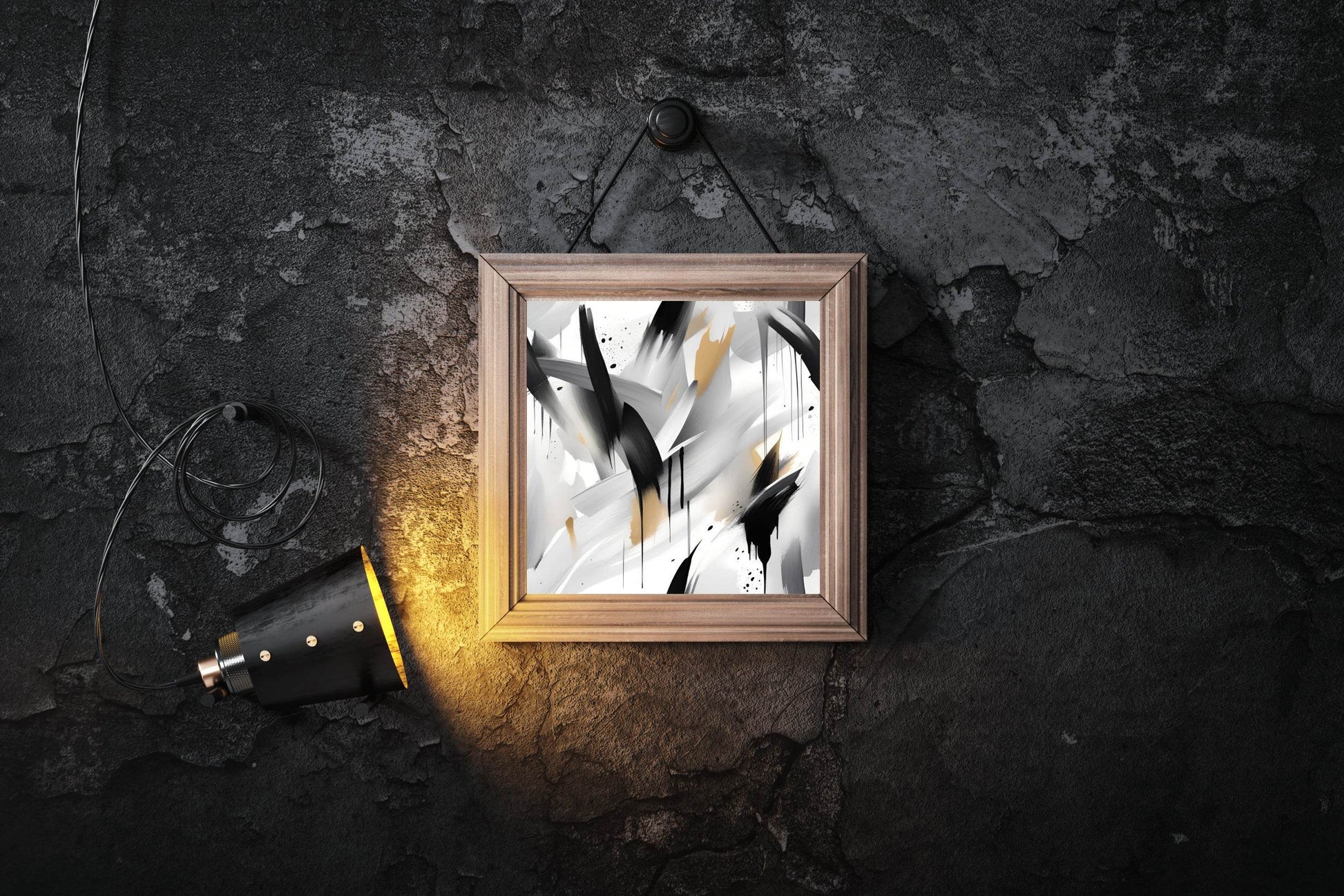 Cross Black and Grey Brush Strokes Abstract Wall Art - beink online art store